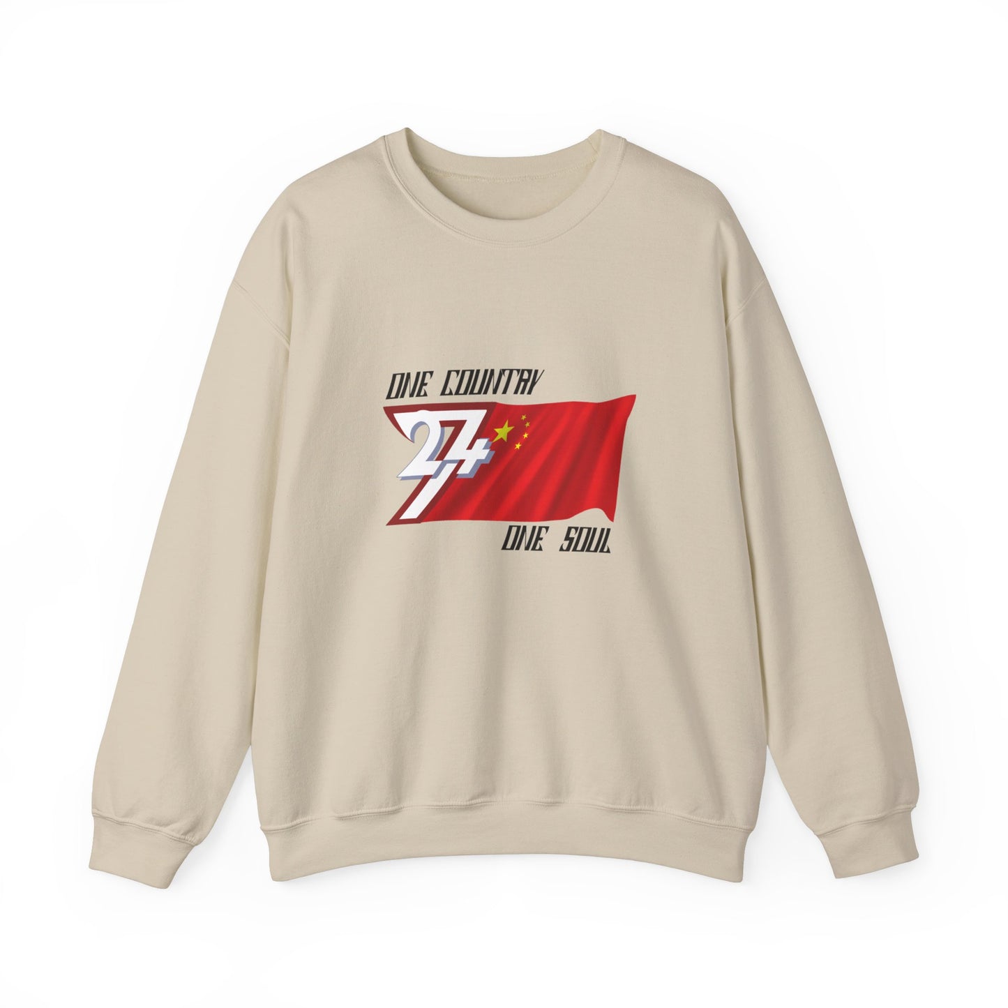 Unique Design China Flag sweatshirt sand