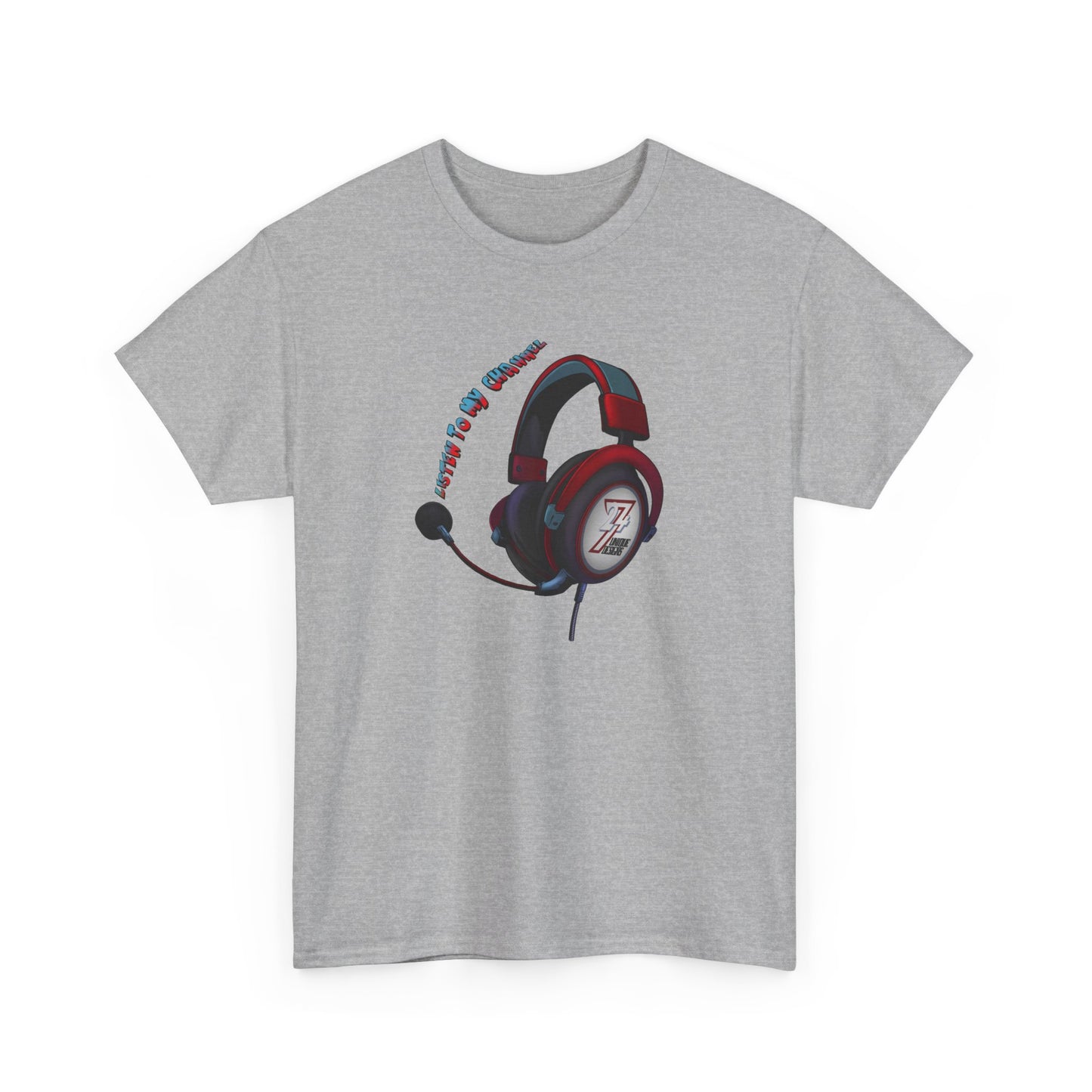 Unique Design 24/7 Headset Illustrated custom T-shirt Ash