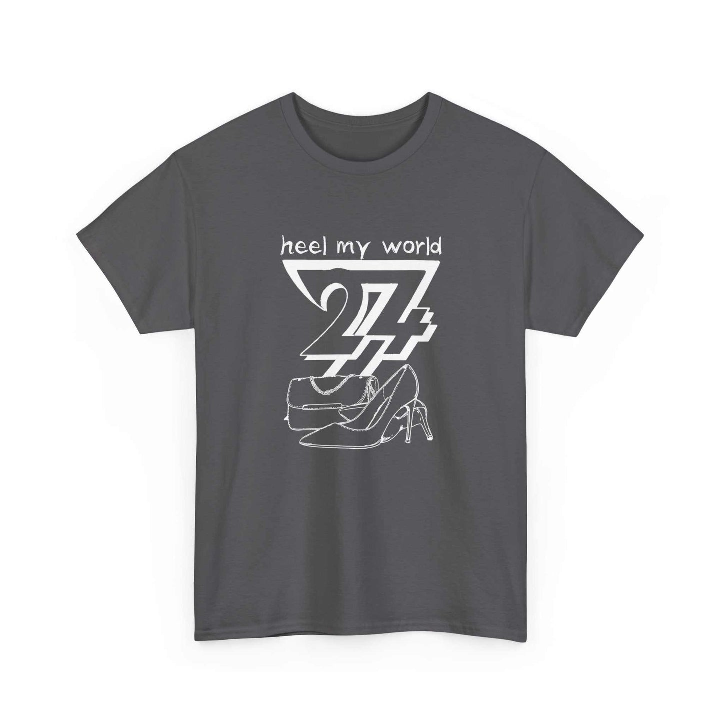 Art T-shirt: Heel my World printed T-shirt heather grey