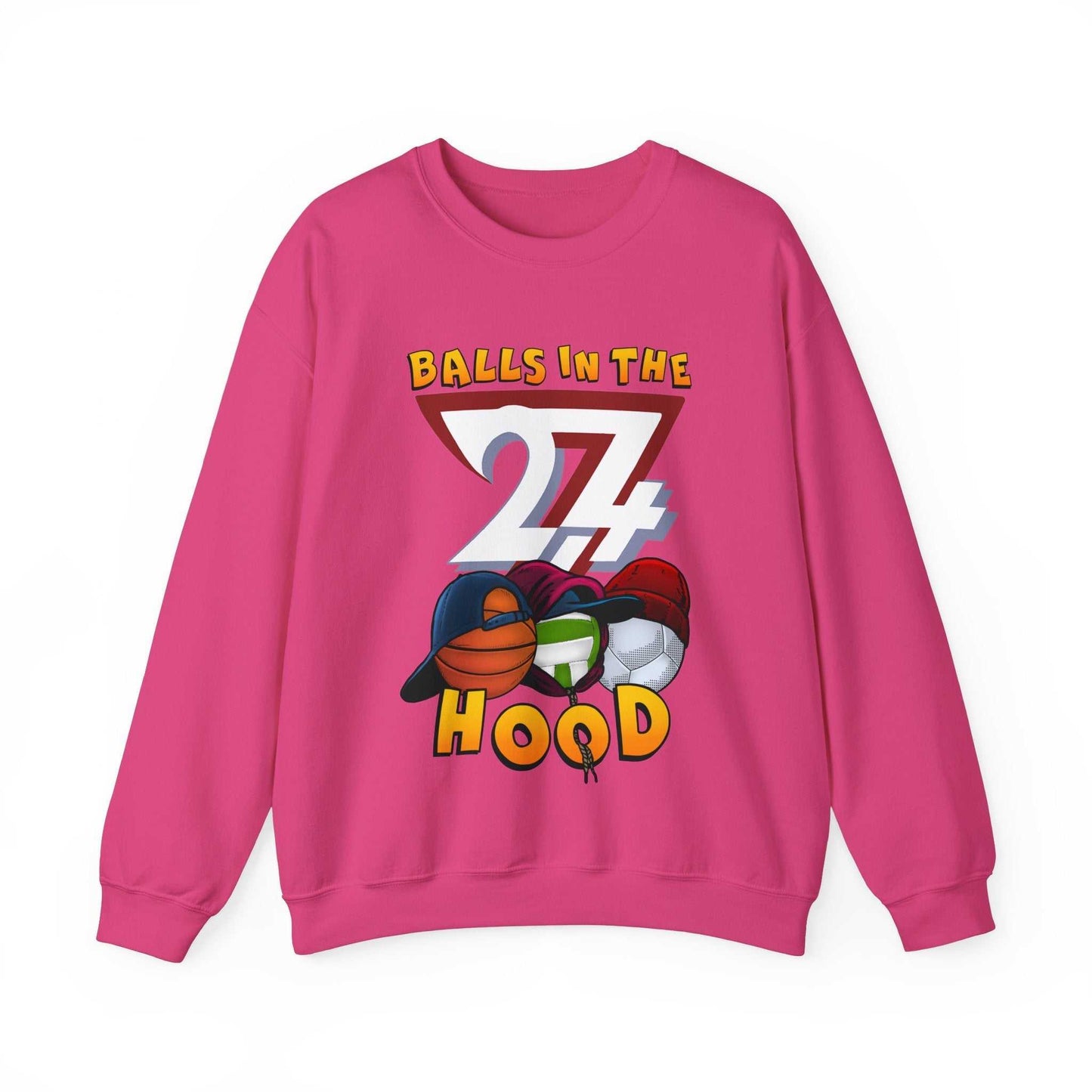 Unique Design Balls In The Hood Heavy Blend™ Crewneck Sweatshirt heliconia