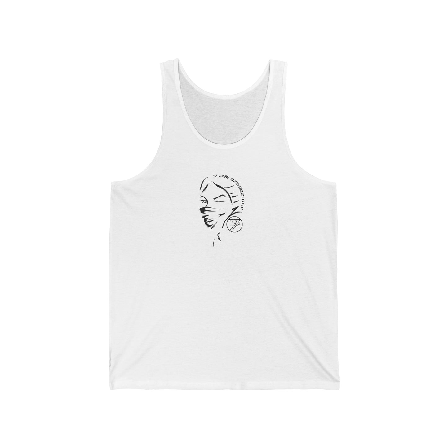 Unique Design Being beautiful women's jersey tank top white