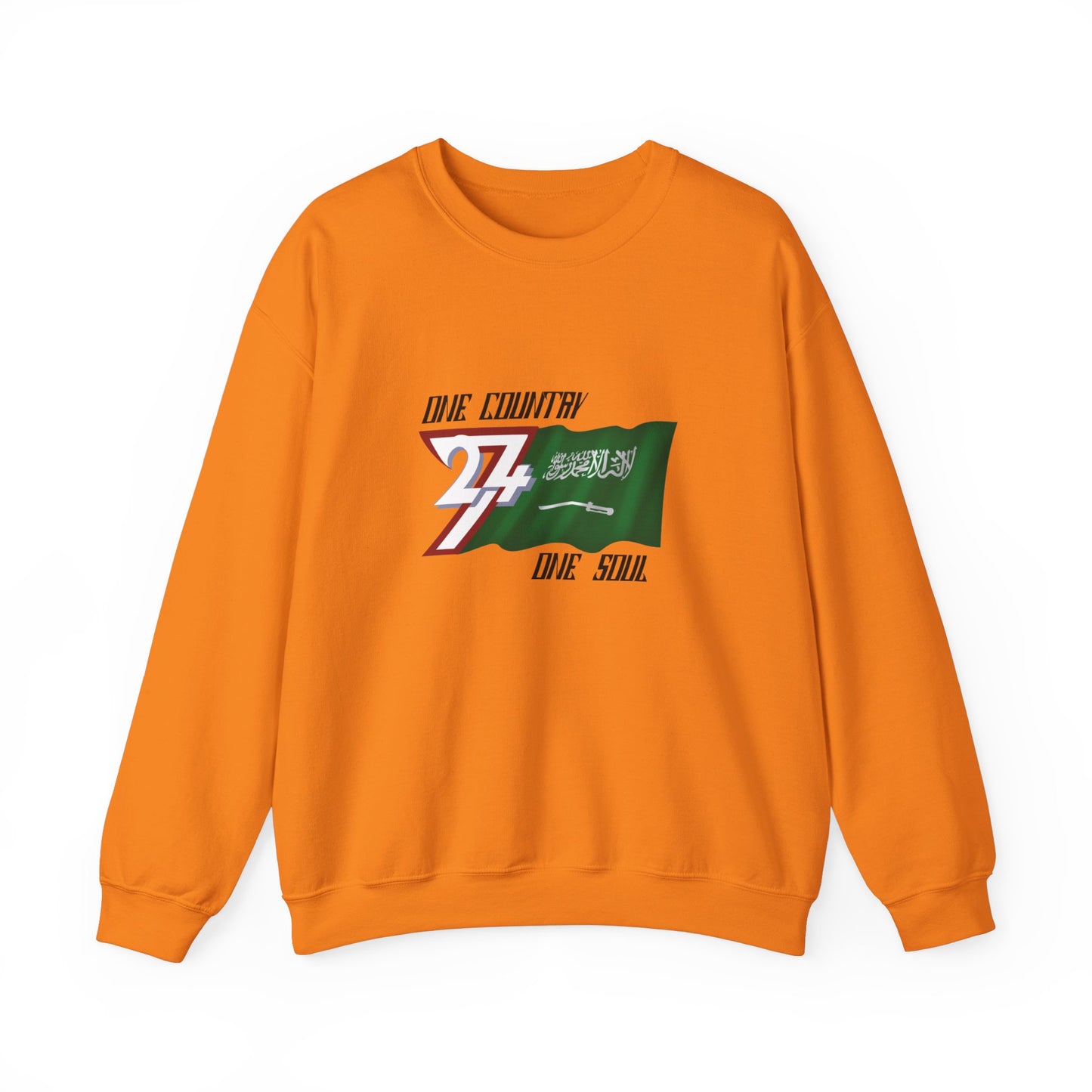 Unique Design 24/7 Saudi Arabia Flag sweatshirt orange