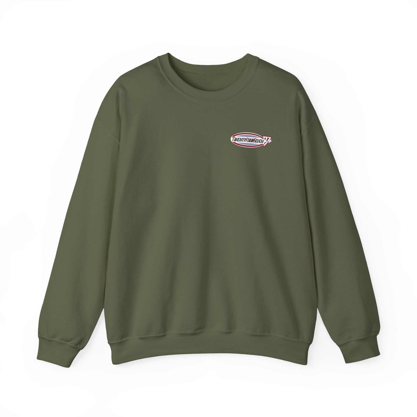 Unique Design TwentyFourSeven LOGO Heavy Blend™ Crewneck Sweatshirt military green