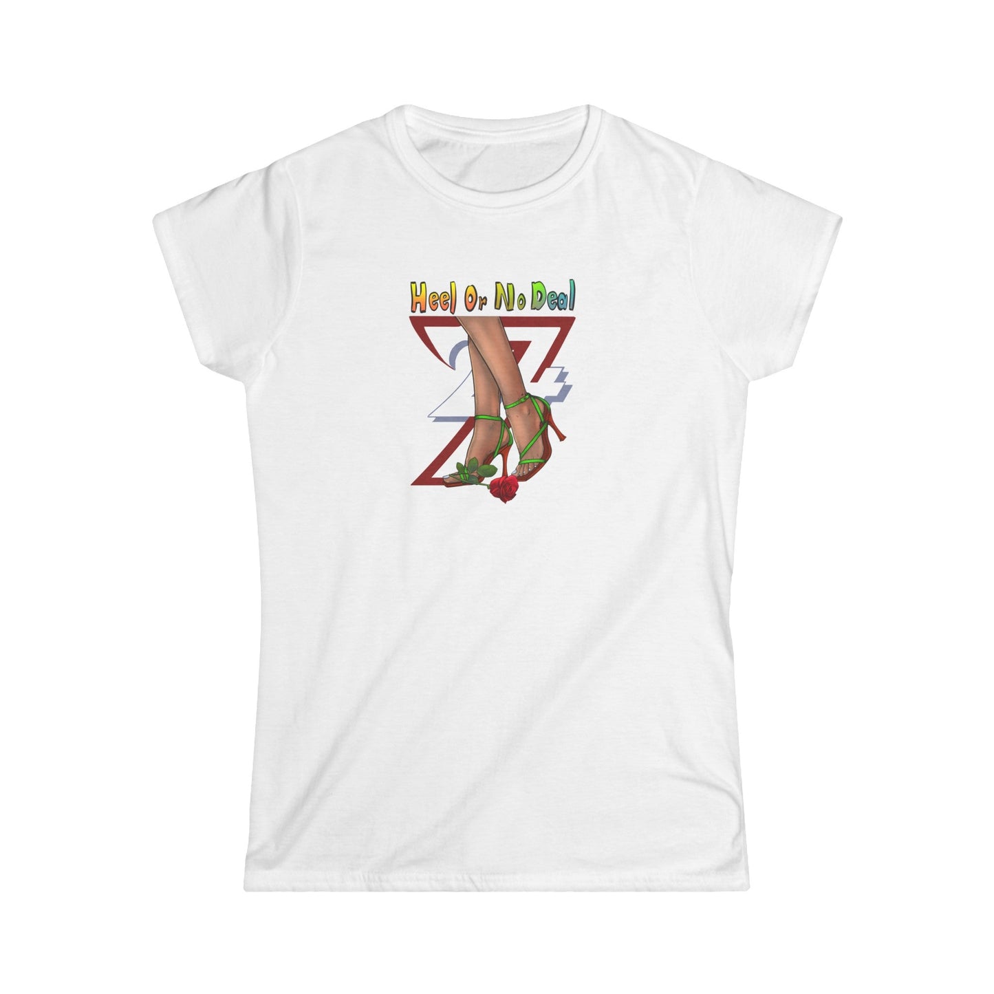 Unique Design "Heel Or No Deal" women t-shirt white