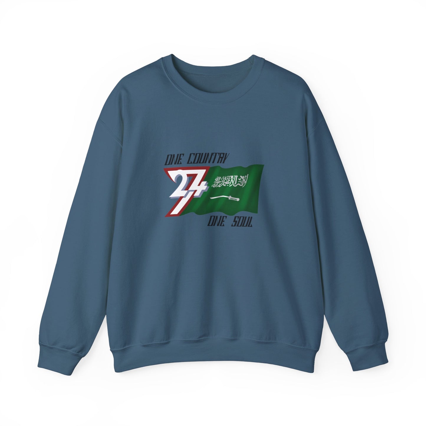 Unique Design 24/7 Saudi Arabia Flag sweatshirt indigo blue