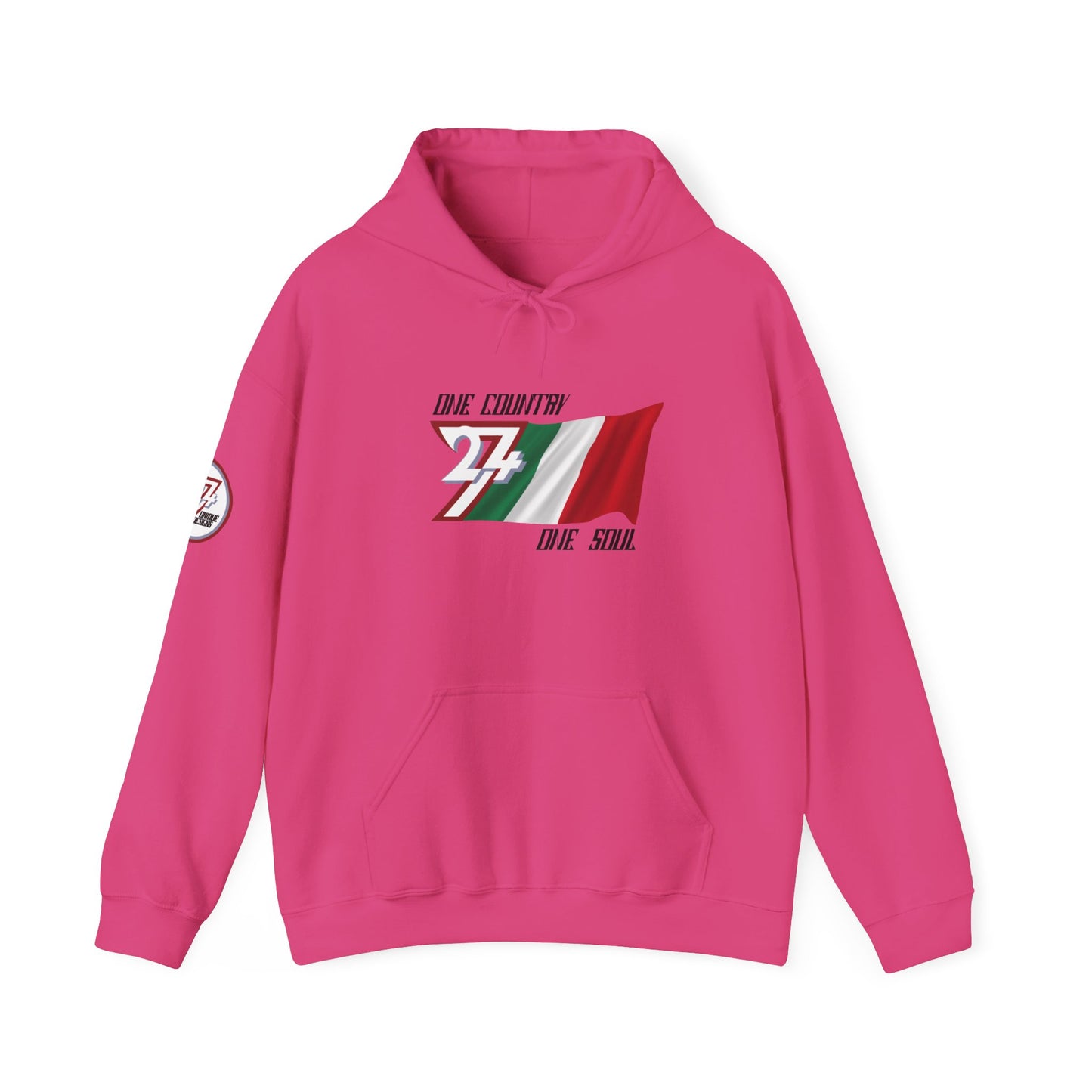 Unique Design 24/7 Italy Flag Printed Unisex custom Hoodie heliconia