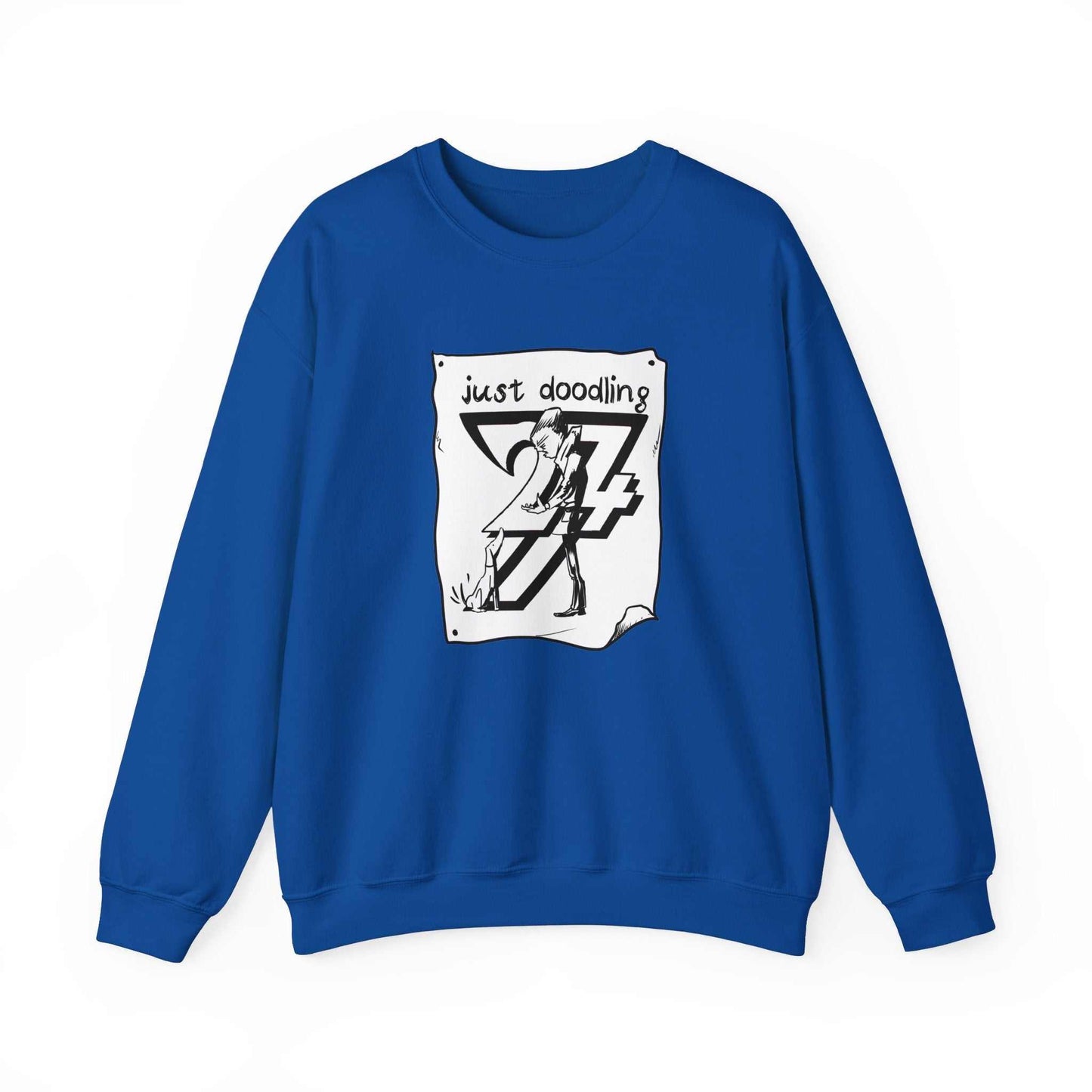 Unique Design Just Doodling Dog Owner Heavy Blend™ Crewneck Sweatshirt royal