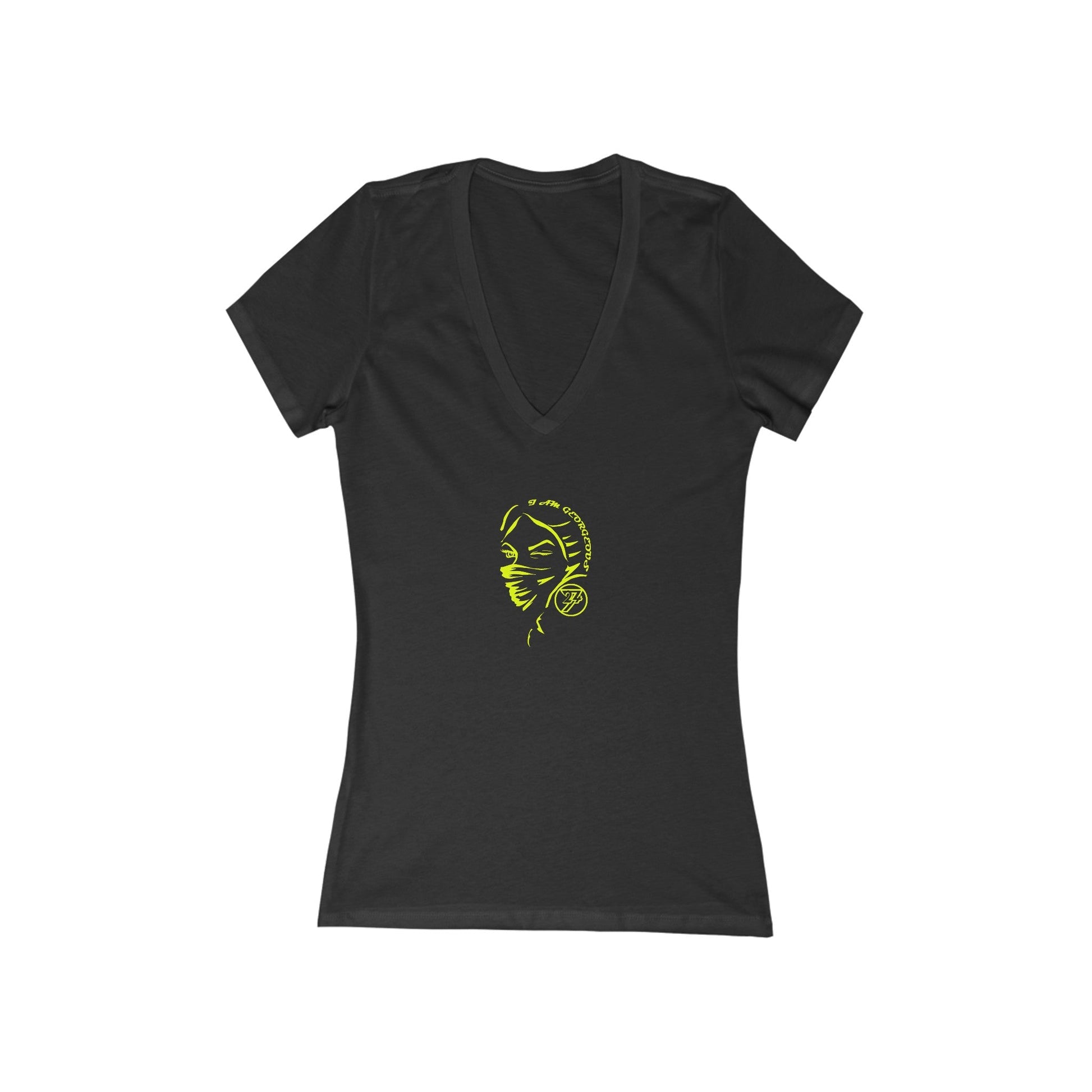 V-Neck T-shirt - Women's Deep V-Neck Tee by 24/7 Unique Designs dark heather