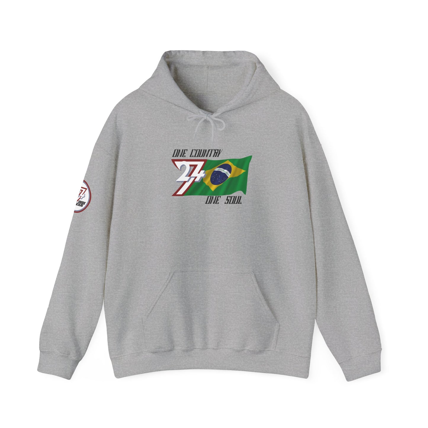 Unique Design Brazil Flag custom hoodie sport grey