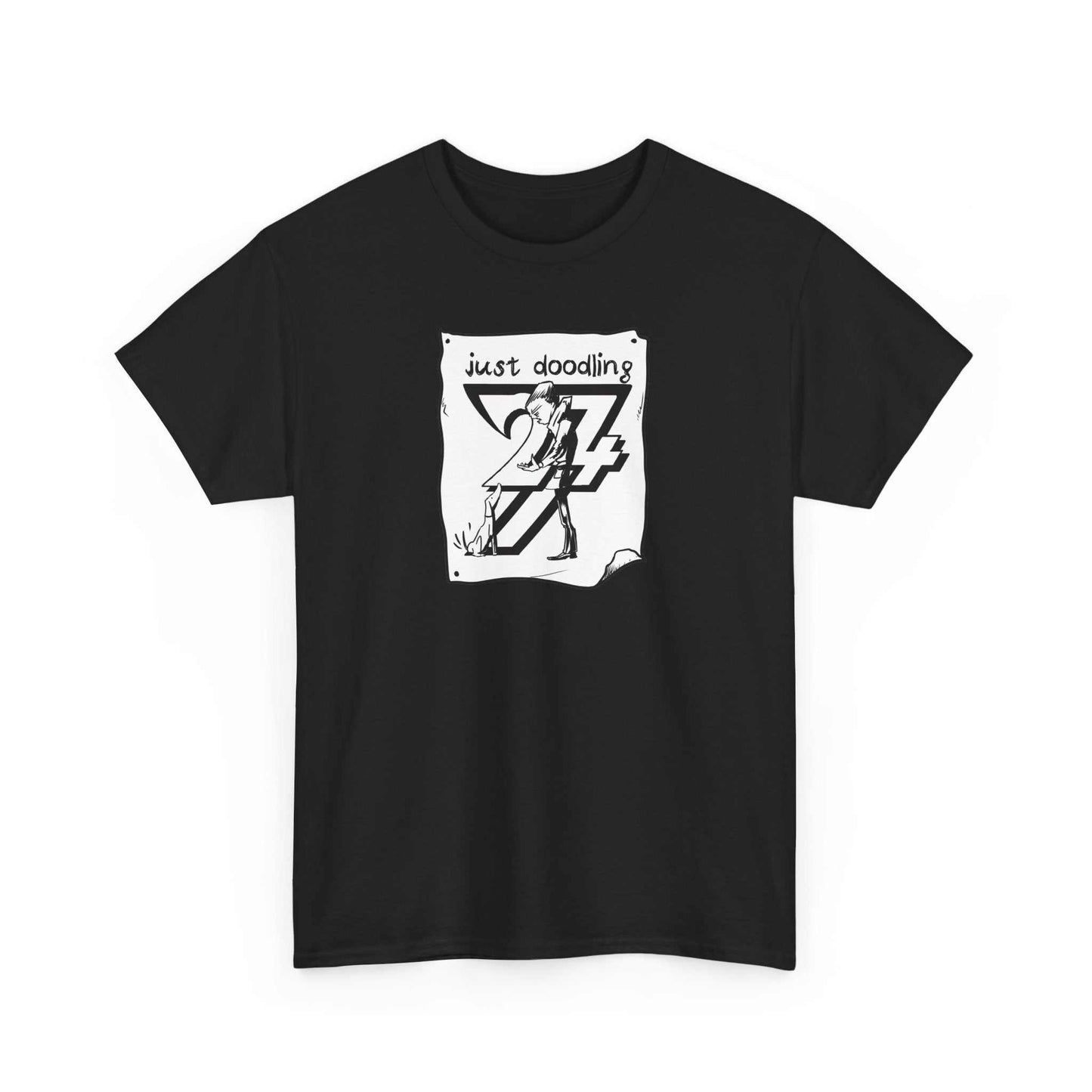 Unique Design Just Doodling Dog Owner Design T-shirt black