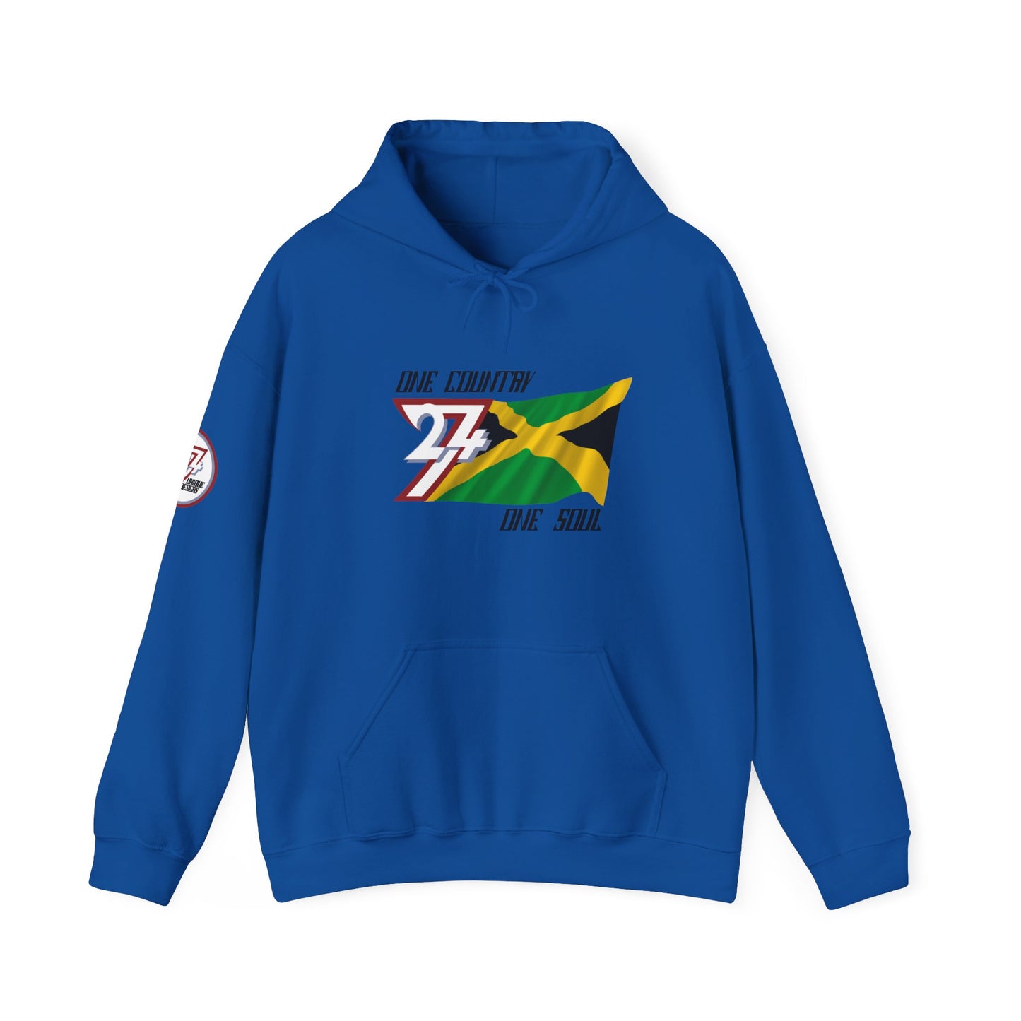 Unique Design 24/7 Jamaica Flag Printed Unisex custom Hoodie royal