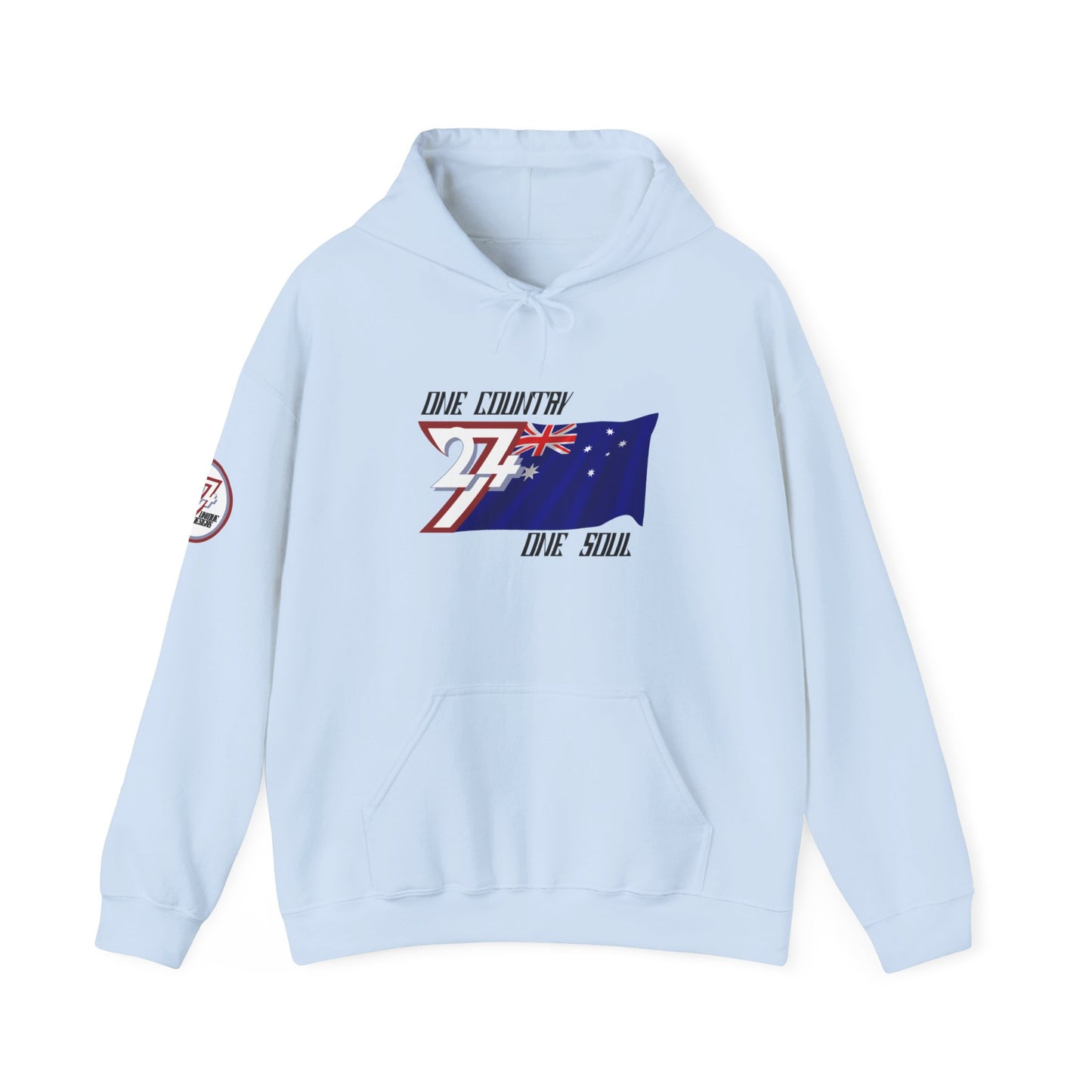 Unique Design 24/7 Australia Flag Printed Unisex custom Hoodie light blue