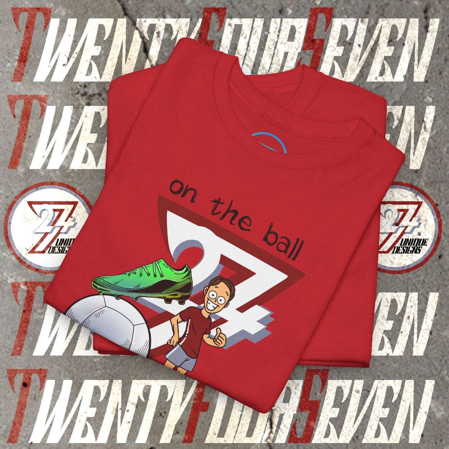 Football Cartoon Tee — Hand-Drawn Soccer Illustration Gift