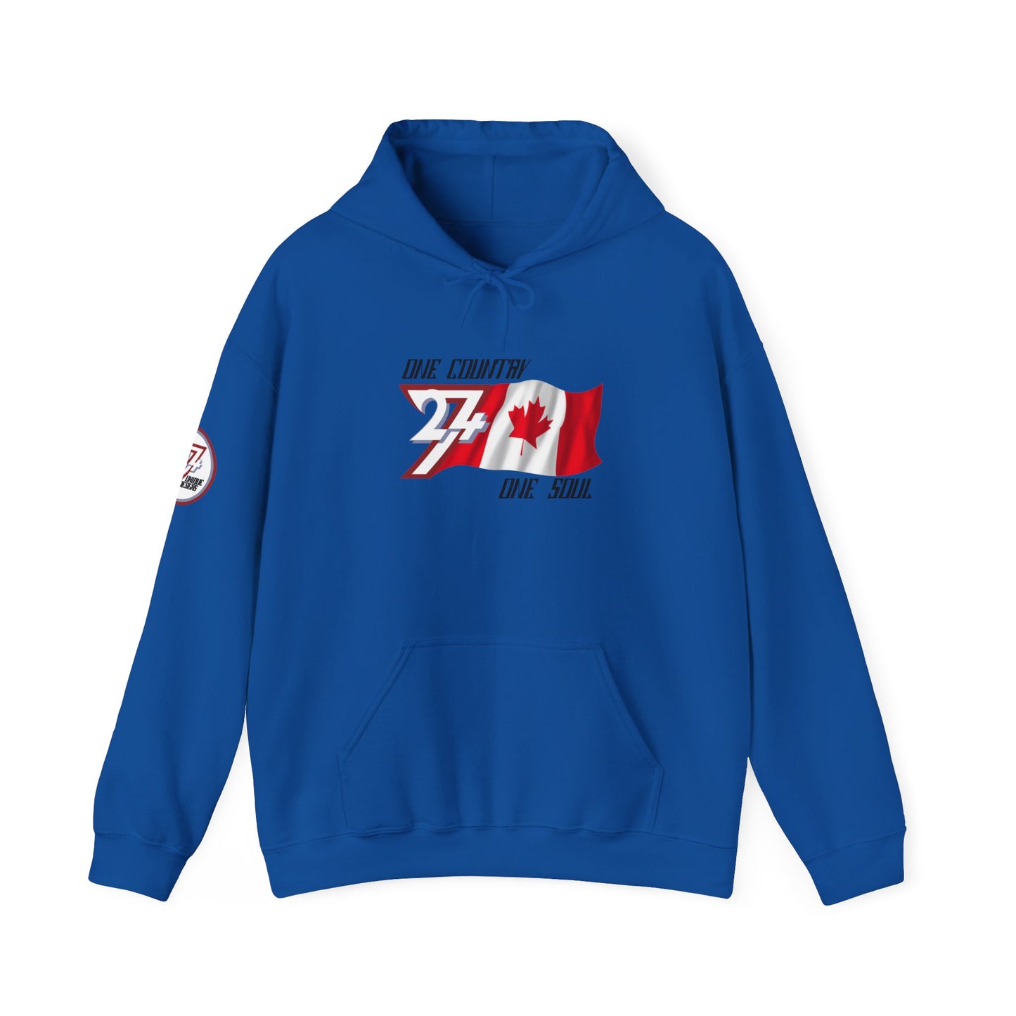 Unique Design 24/7 Canada Flag Printed Unisex custom Hoodie royal