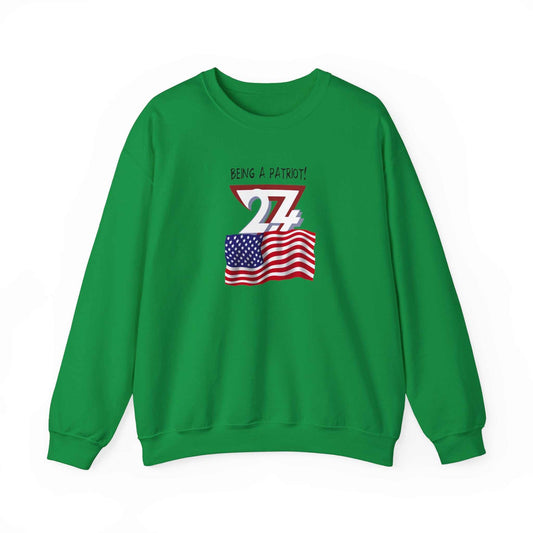 Unique Design US Patriot Heavy Blend™ Crewneck Sweatshirt kelly green