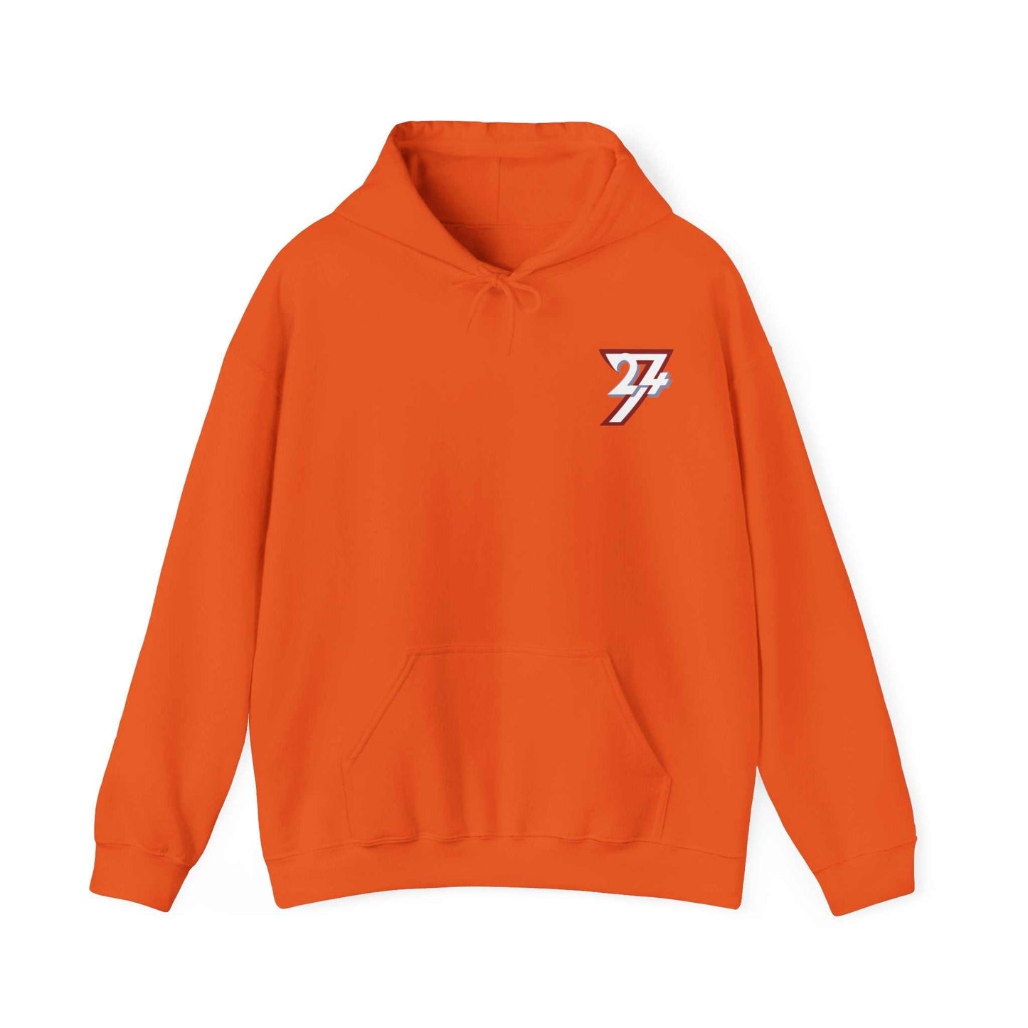 Unique Hoodie - TwentyFourSeven Printed Hoodie by 24/7 Unique Designs orange