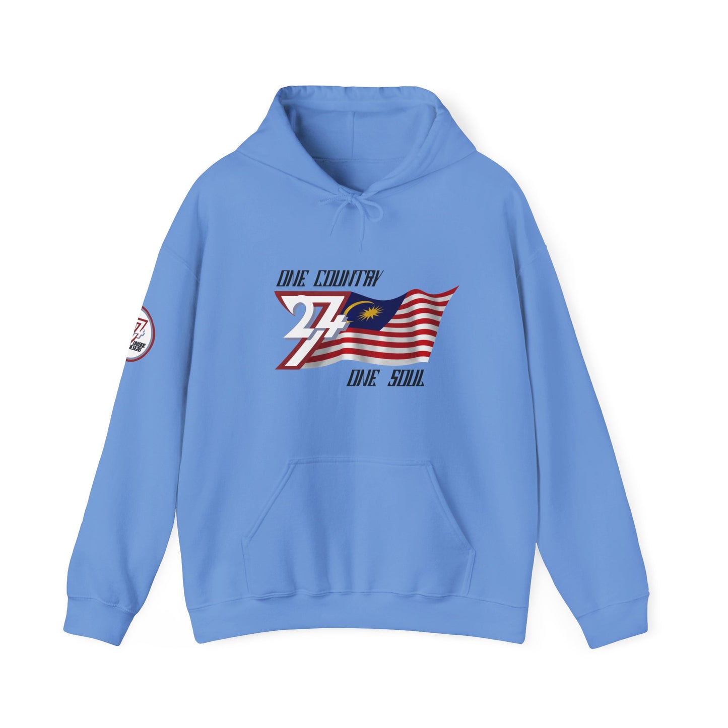 Unique Design 24/7 Malaysia Flag Printed Unisex custom Hoodie carolina blue