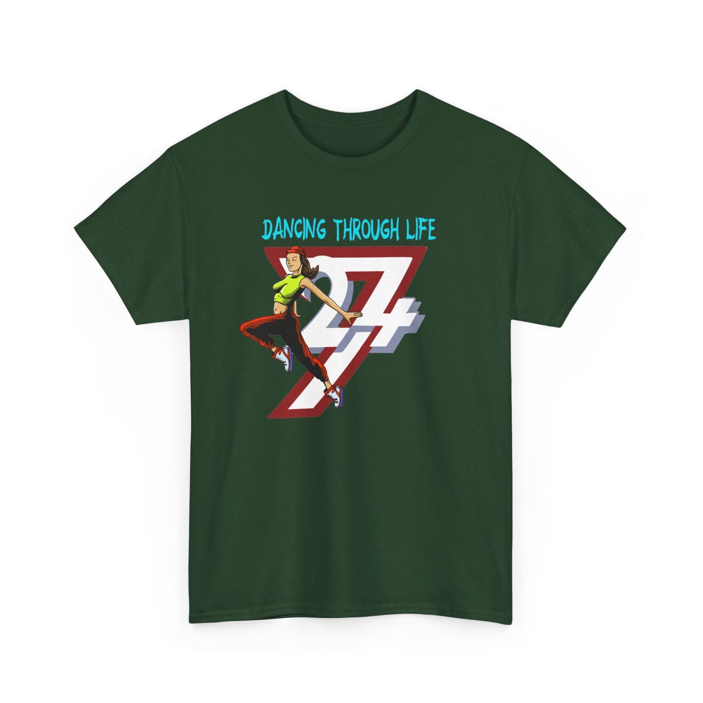 Unique Design Street Dance Girl Printed T-shirt forest green