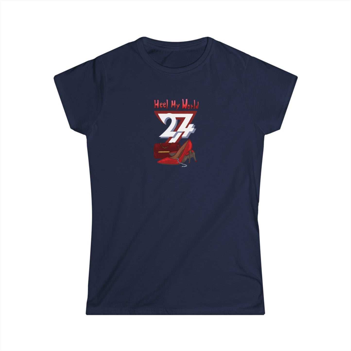 Unique Design "Heel My World" Women Tee navy