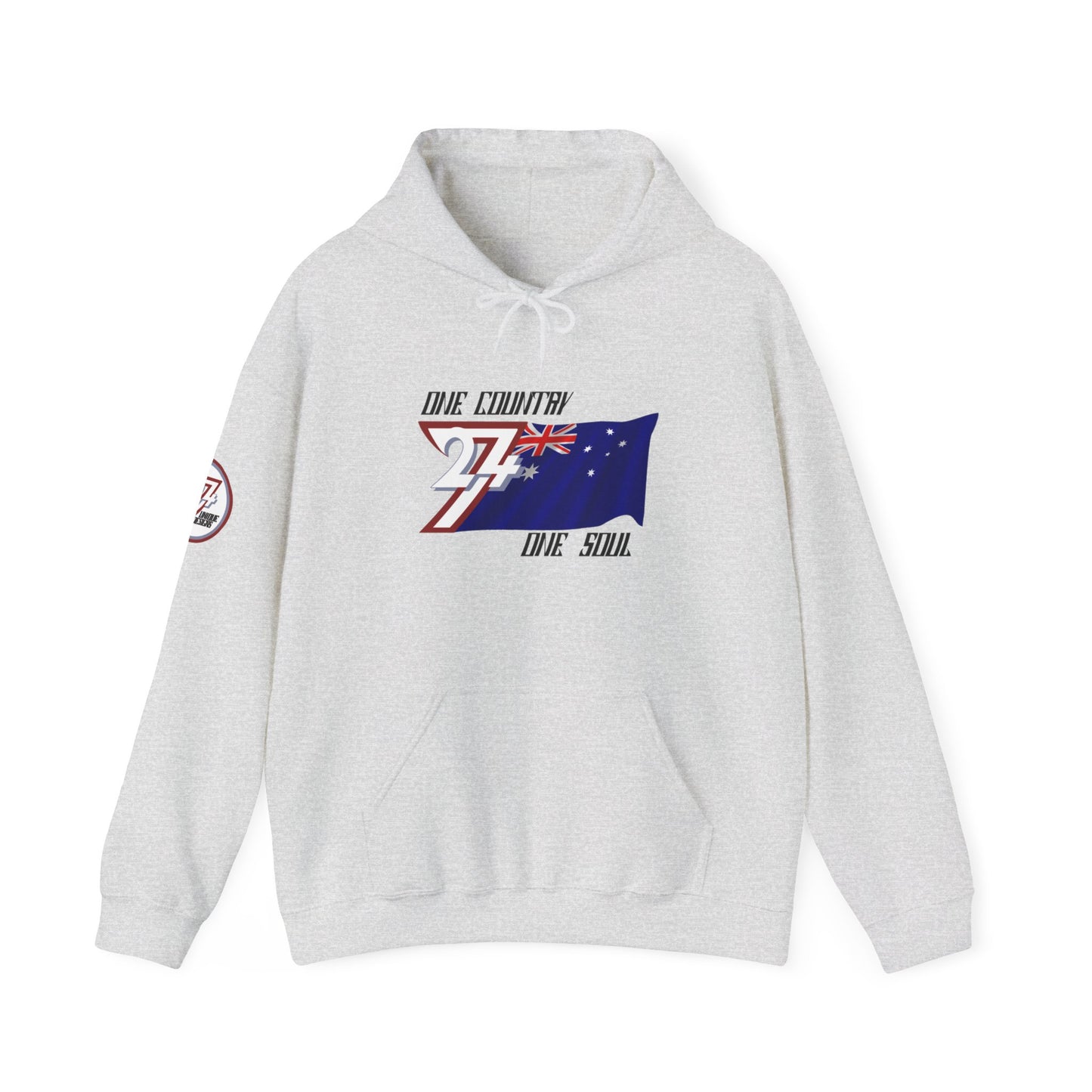 Unique Design 24/7 Australia Flag Printed Unisex custom Hoodie ash