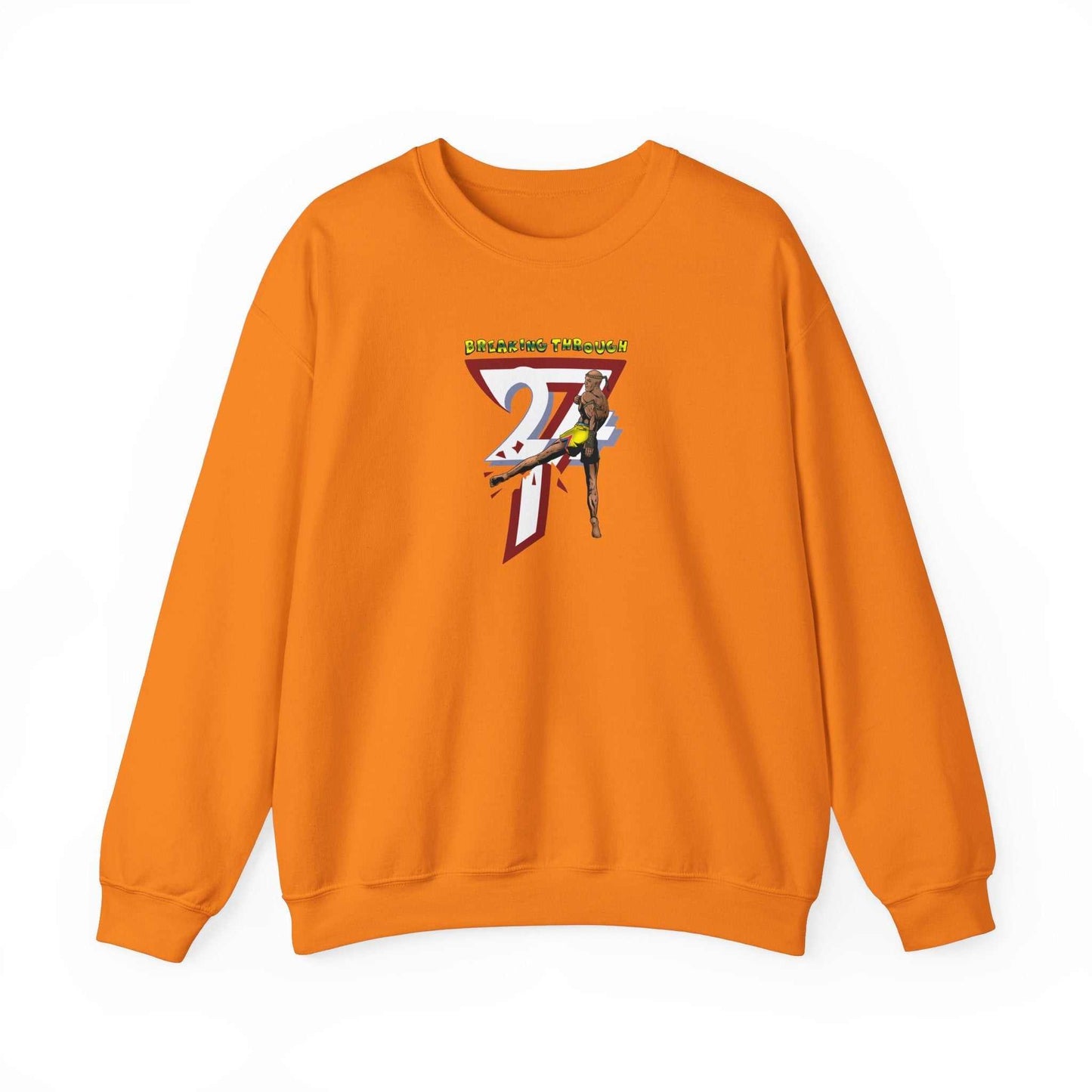 Unique Design Muay Thai Heavy Blend™ Crewneck Sweatshirt orange