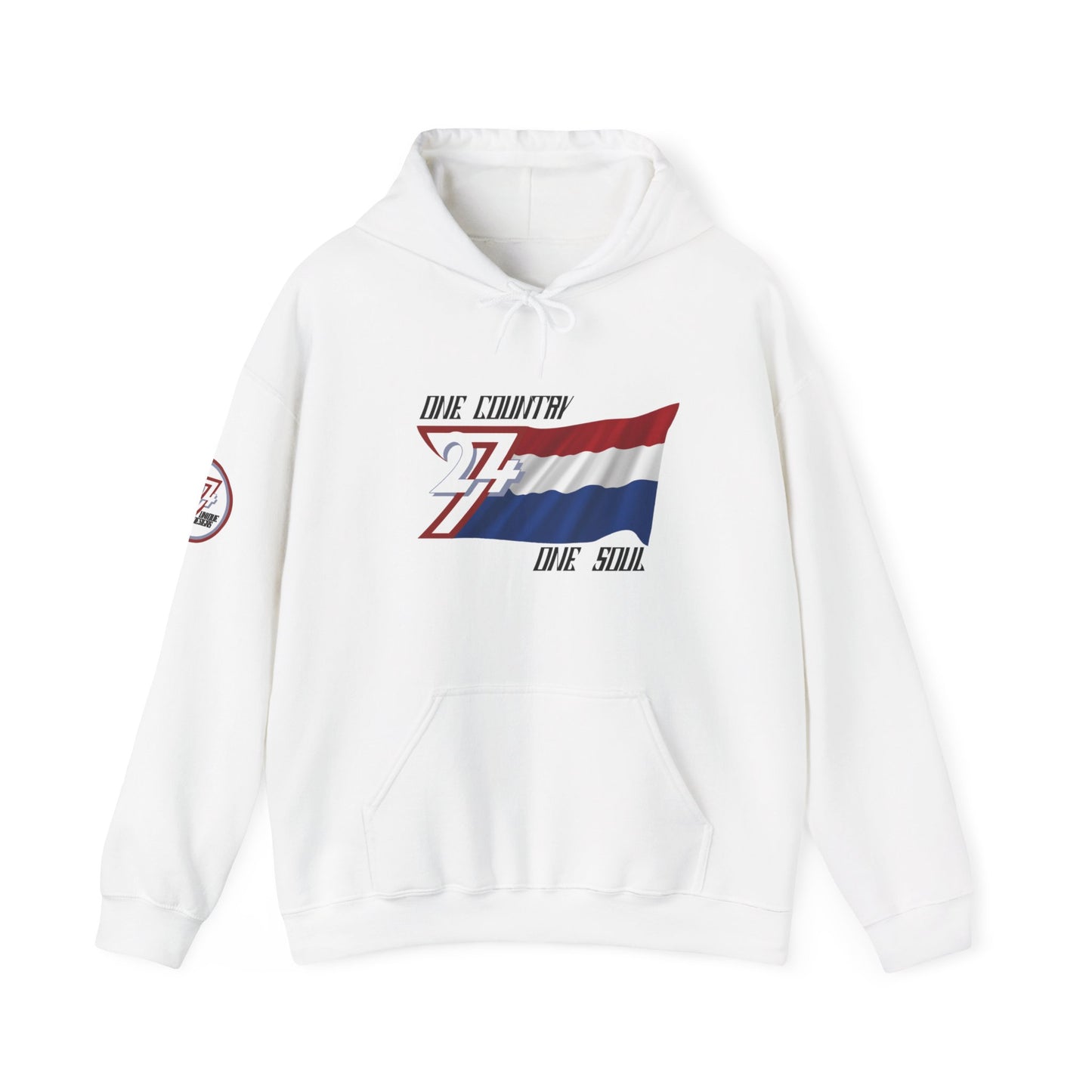 Unique Design 24/7 Netherlands Flag Printed Unisex custom Hoodie white