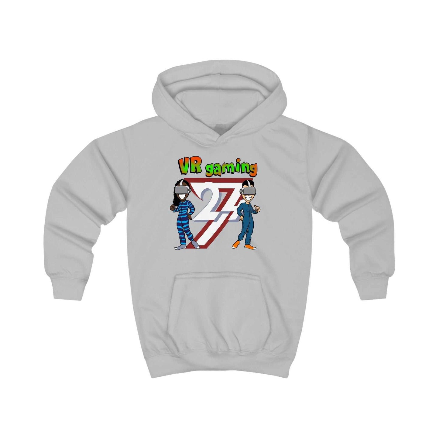 Unique Design Kids Hoodie VR Gaming light grey