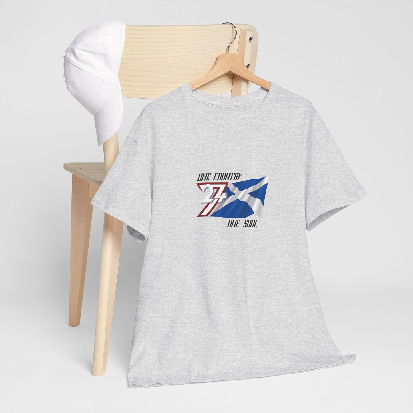 Unique Design 24/7 Scotland Flag Printed Unisex custom T-shirt ash