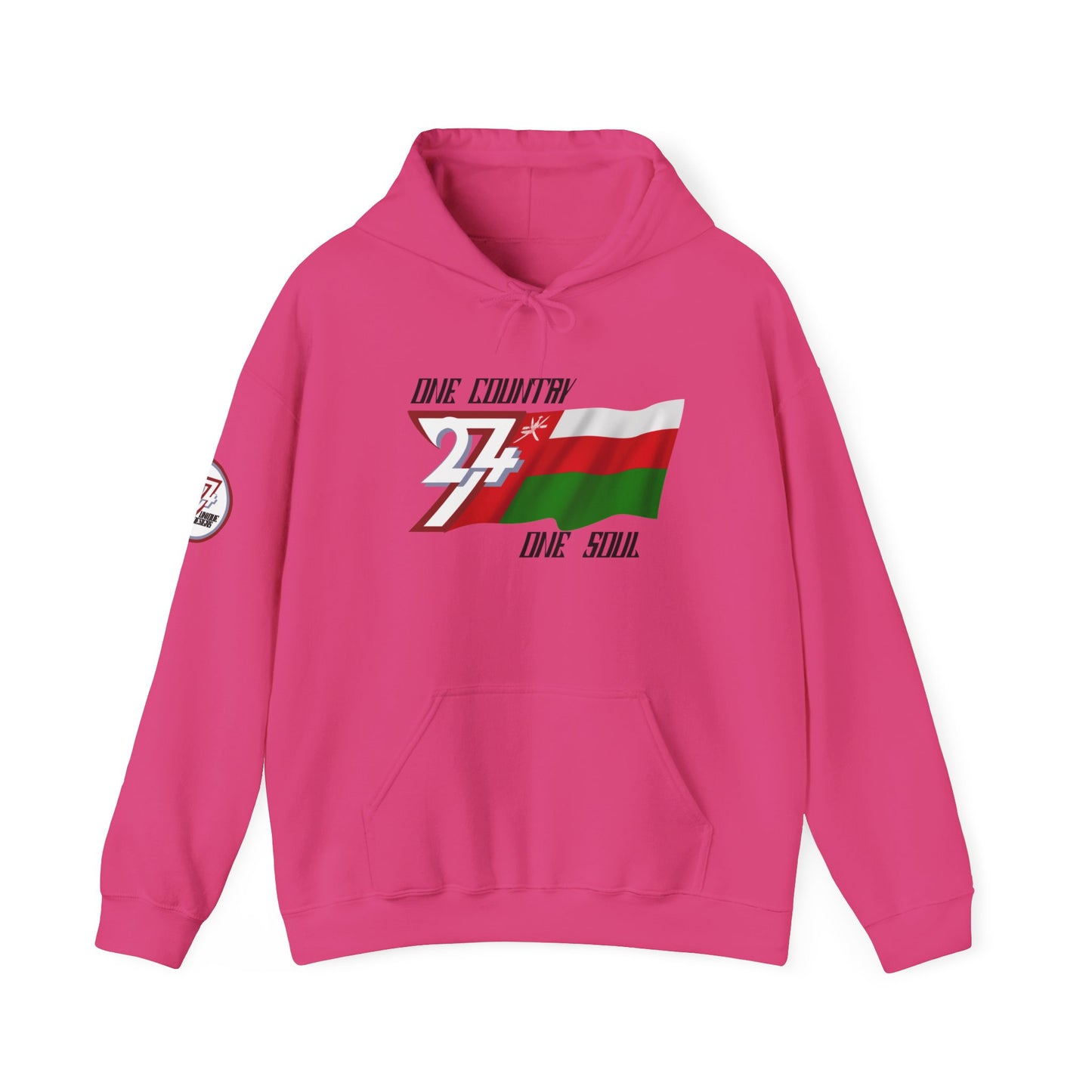 Unique Design 24/7 Oman Flag Printed Unisex custom Hoodie heliconia