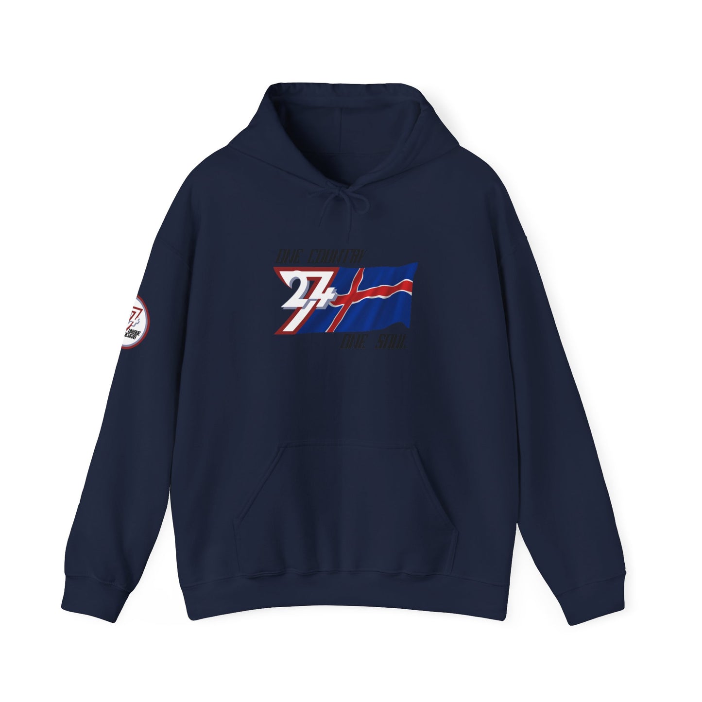 Unique Design 24/7 Iceland Flag Printed Unisex custom Hoodie navy