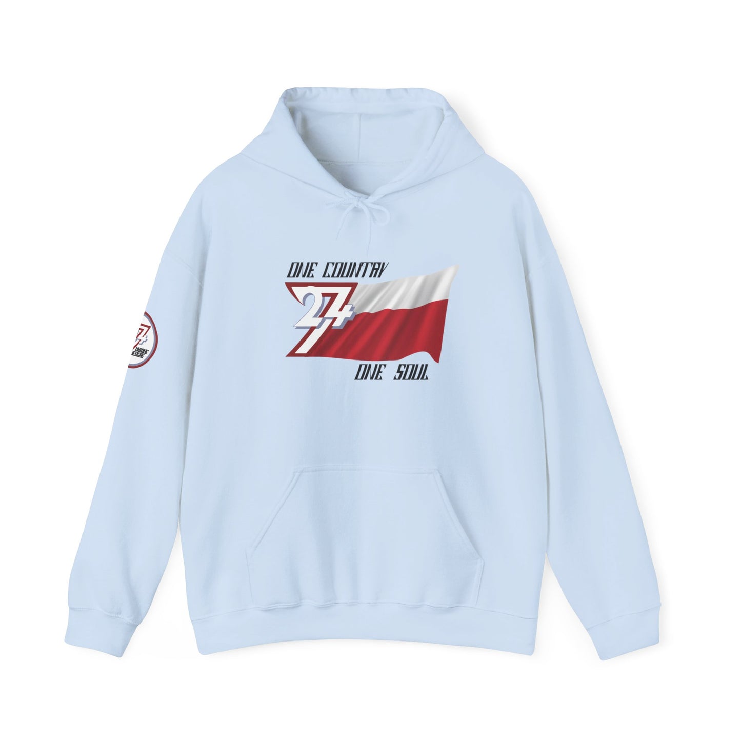 Unique Design 24/7 Poland Flag custom hoodie light blue