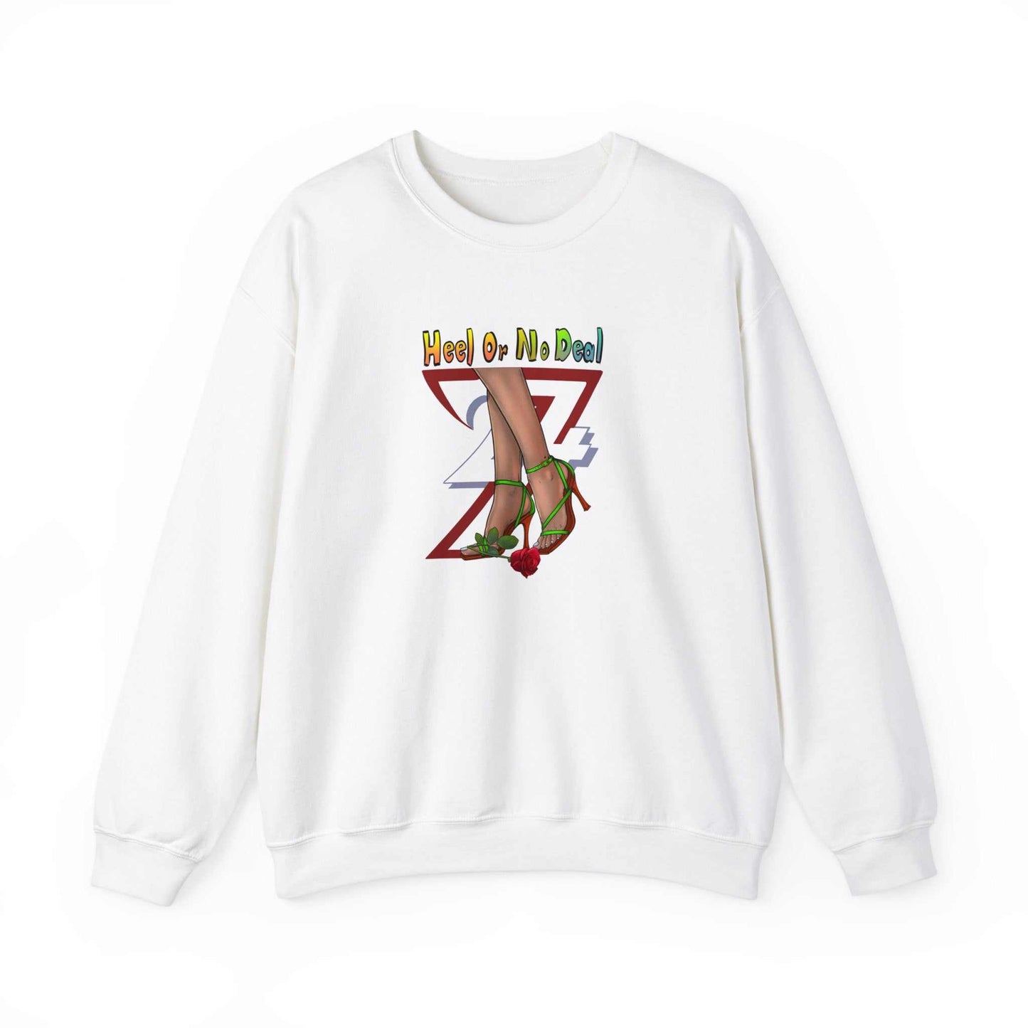 Unique Design Heel Or No Deal Heavy Blend™ Crewneck Sweatshirt white