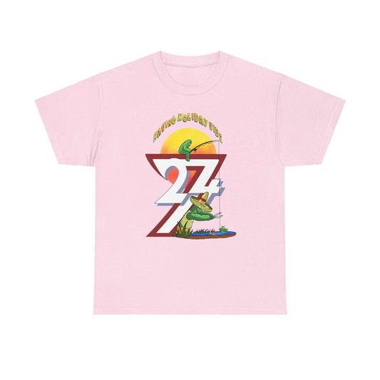 Printed T-shirt - Leonando Fishing Holiday light pink