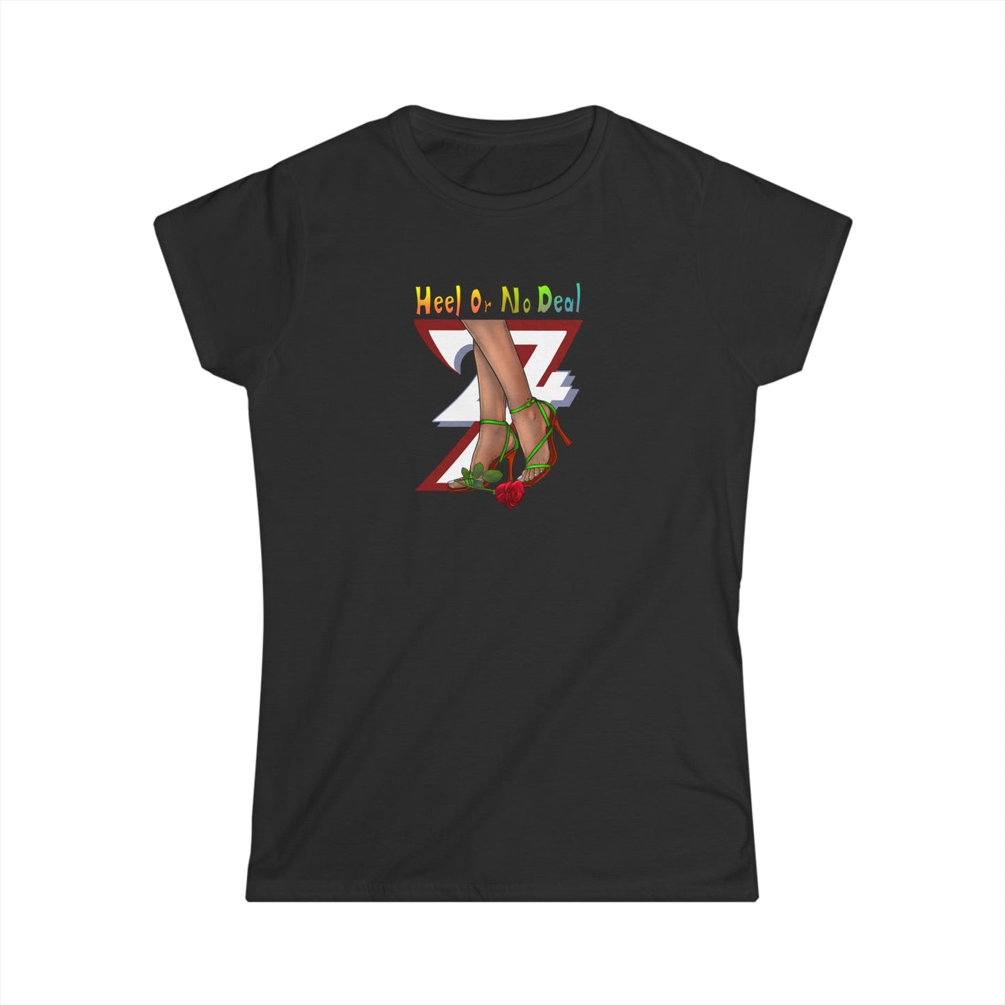 Unique Design "Heel Or No Deal" women t-shirt black