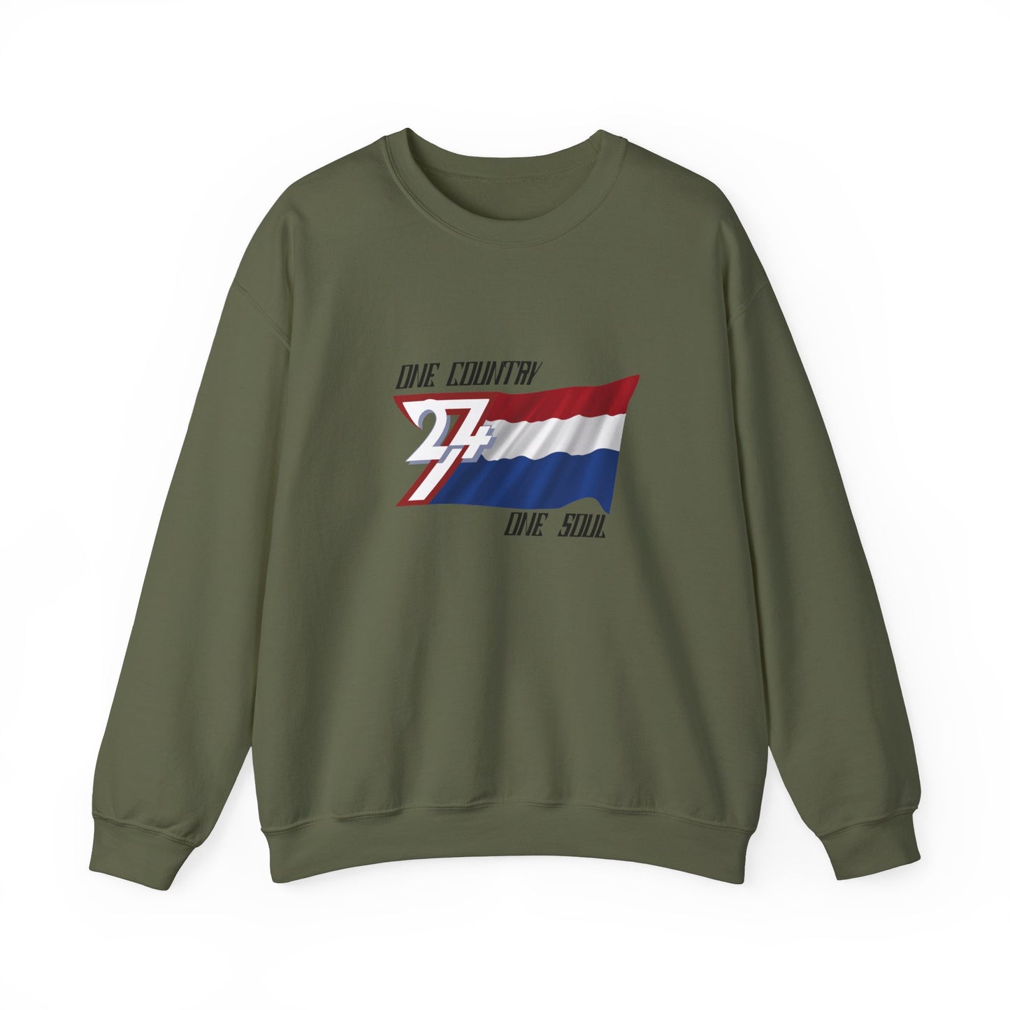 Unique Design Netherlands Flag sweatshirt military green