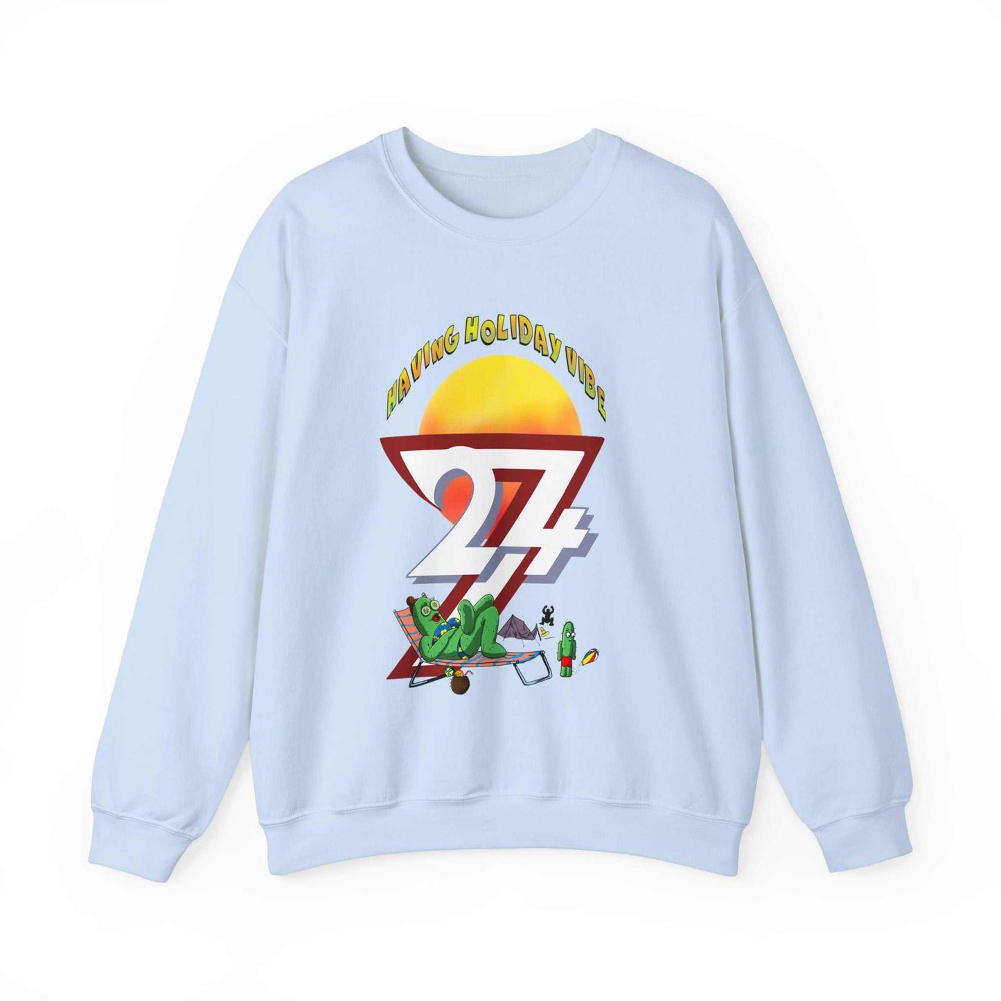 Unique Design Leonando Camping Holiday Heavy Blend™ Crewneck Sweatshirt light blue