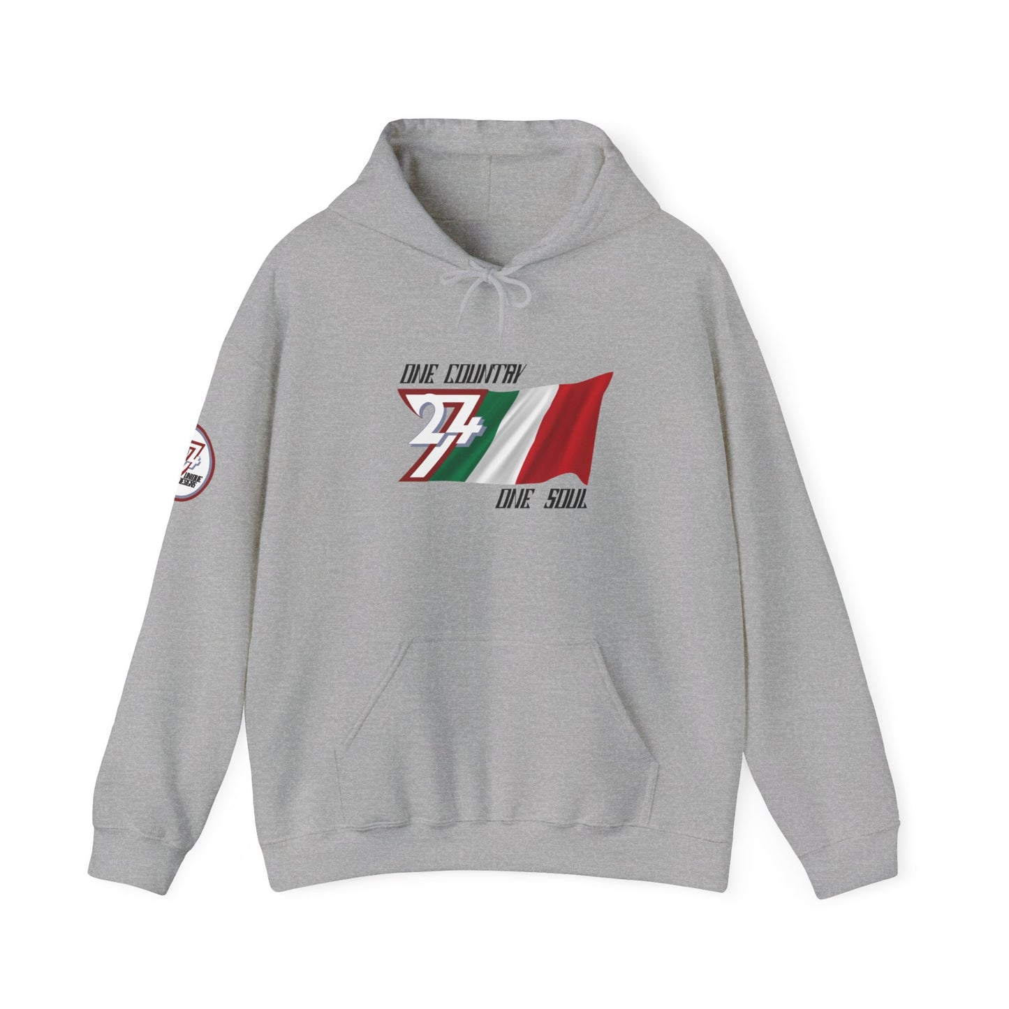 Unique Design 24/7 Italy Flag Printed Unisex custom Hoodie sport grey