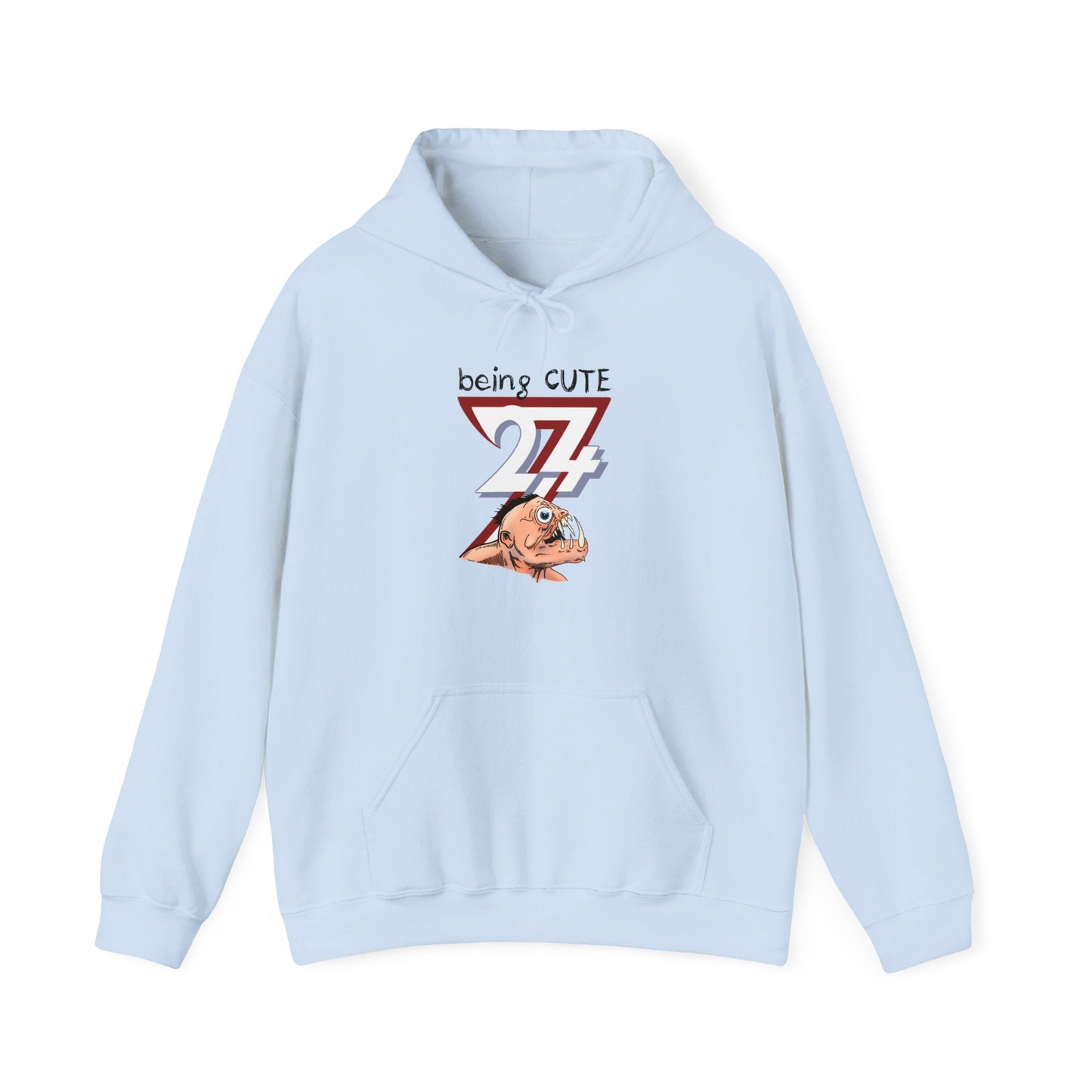 Unique Design Being Cute Funny Hoodie light blue