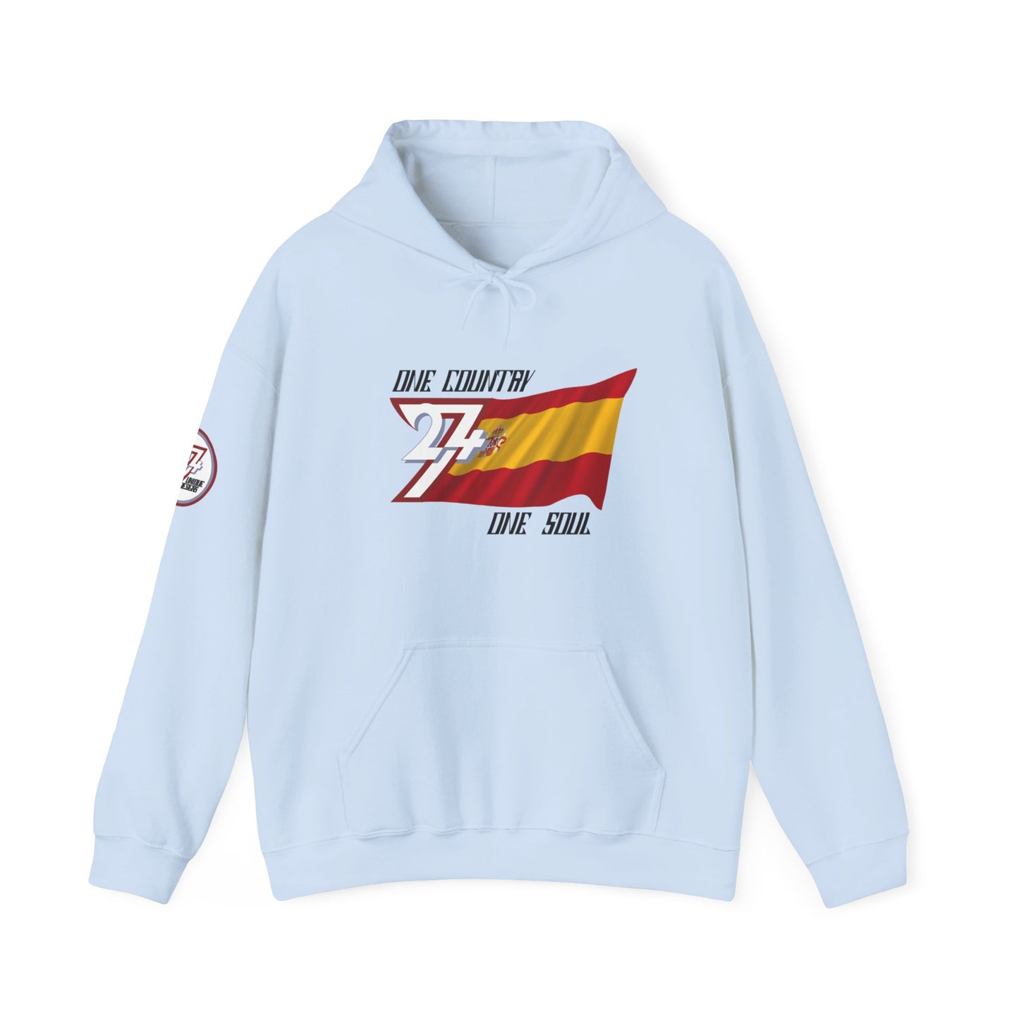 Unique Design Spain Flag custom hoodie light blue