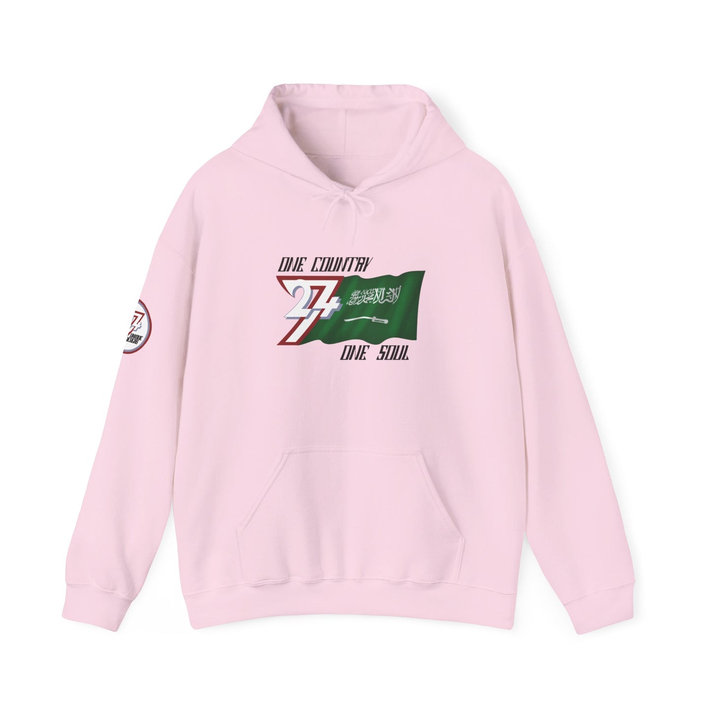 Unique Design 24/7 Saudi Arabia Flag custom hoodie light pink