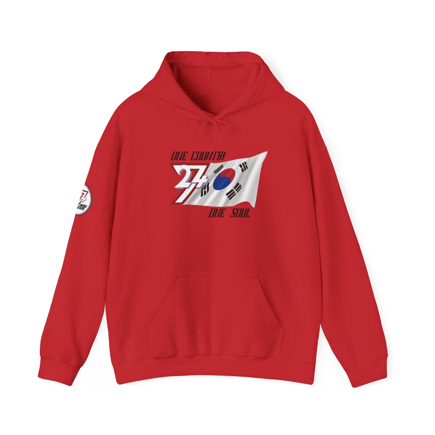 Unique Design 24/7 South Korea Flag custom hoodie red
