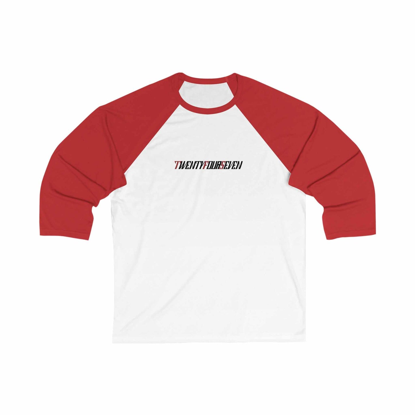 Unique Design TwentyFourSeven Unisex 3\4 Sleeve Baseball Tee white-red