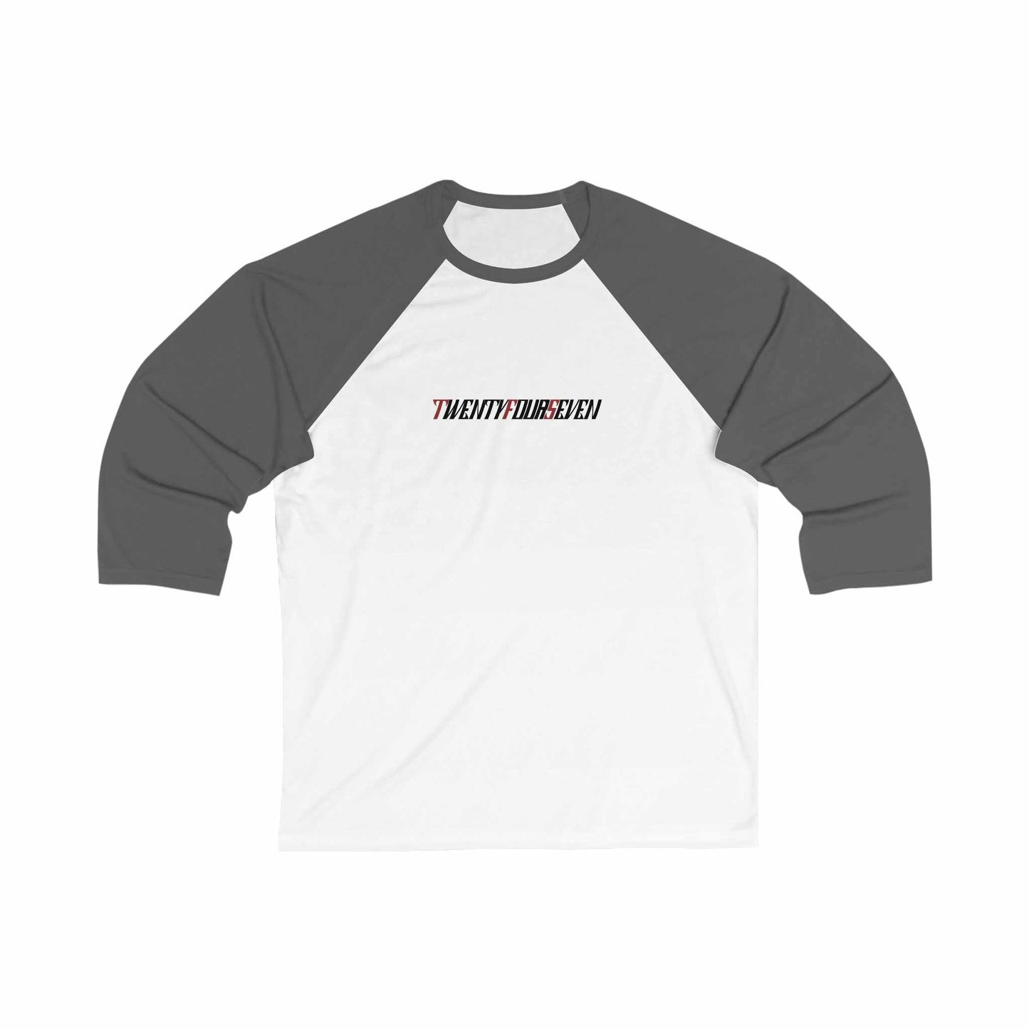 Unique Design TwentyFourSeven Unisex 3\4 Sleeve Baseball Tee white-grey