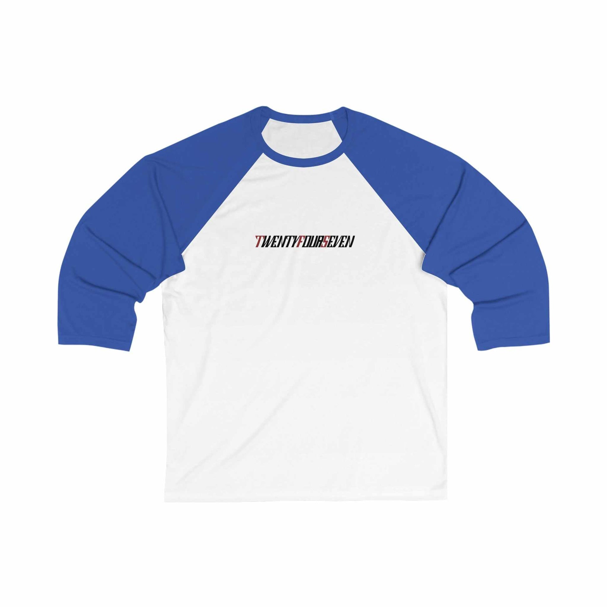 Unique Design TwentyFourSeven Unisex 3\4 Sleeve Baseball Tee white-blue