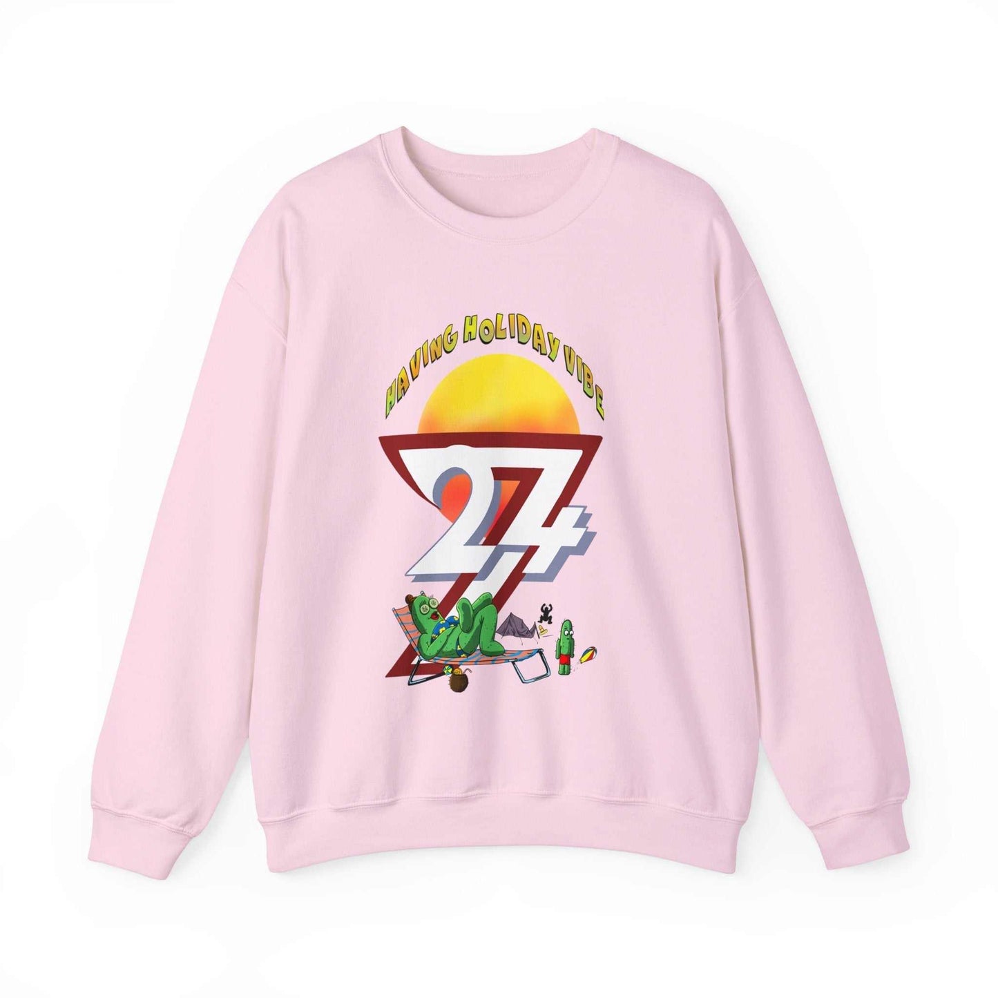 Unique Design Leonando Camping Holiday Heavy Blend™ Crewneck Sweatshirt light pink