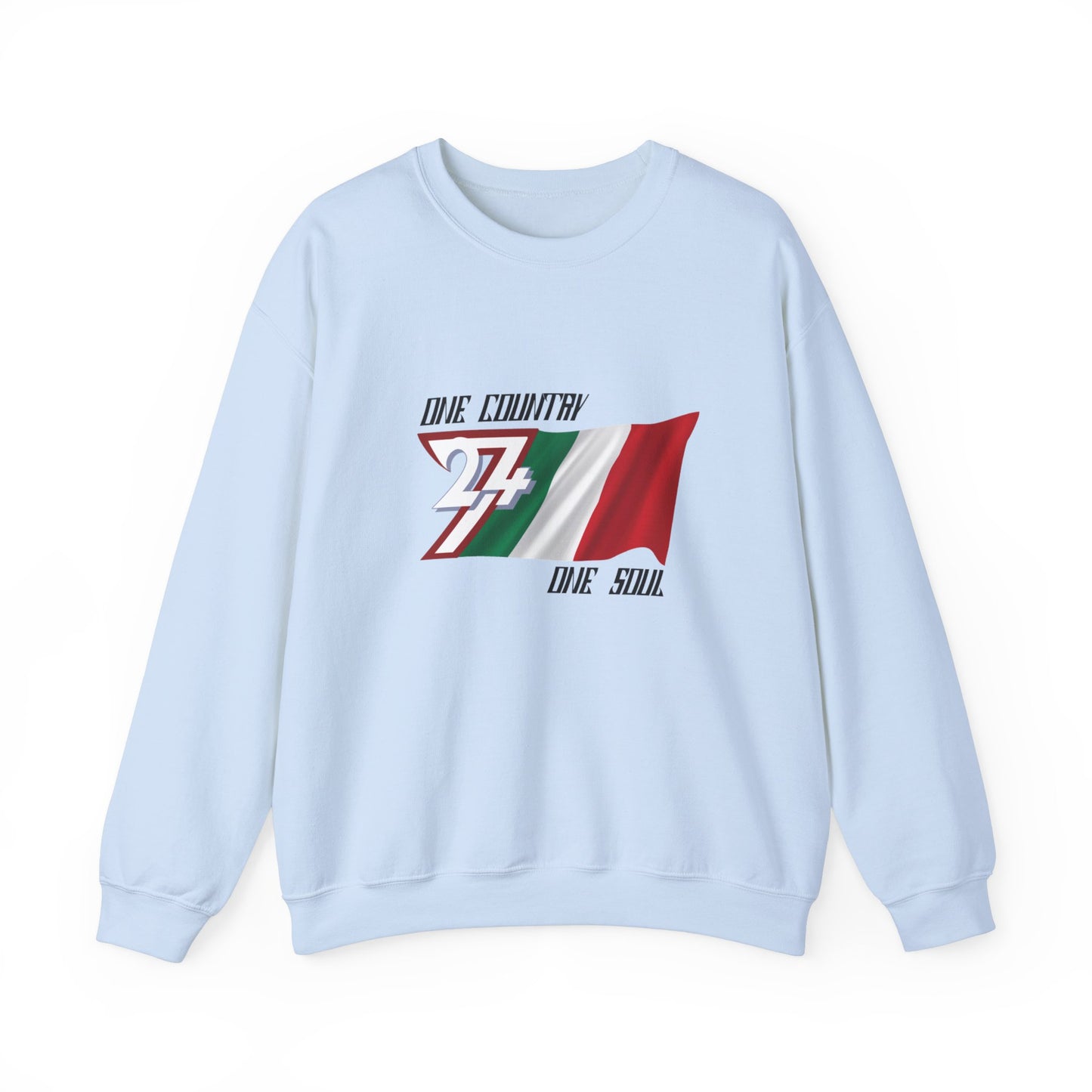 Unique Design Italy Flag sweatshirt light blue