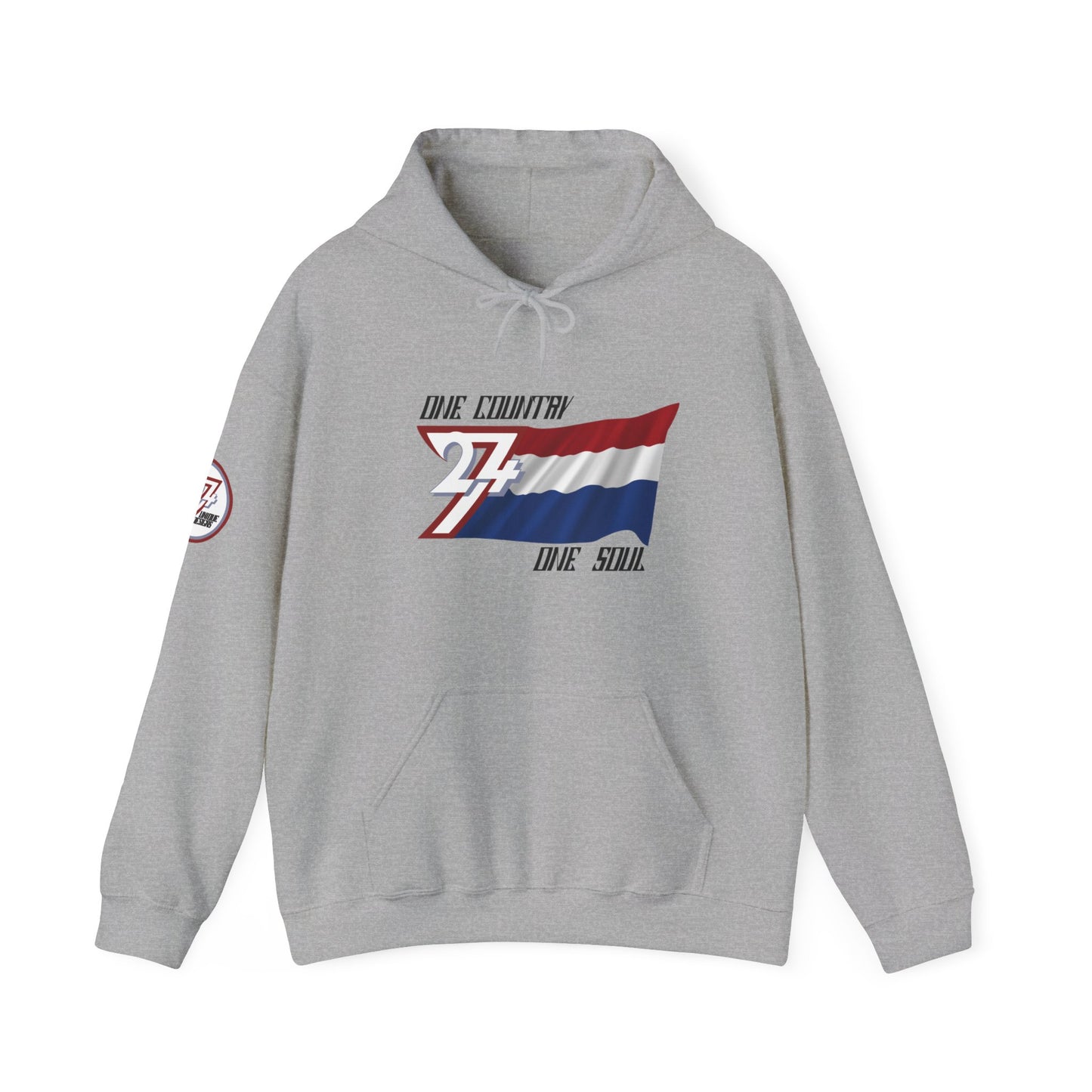 Unique Design 24/7 Netherlands Flag Printed Unisex custom Hoodie sport grey