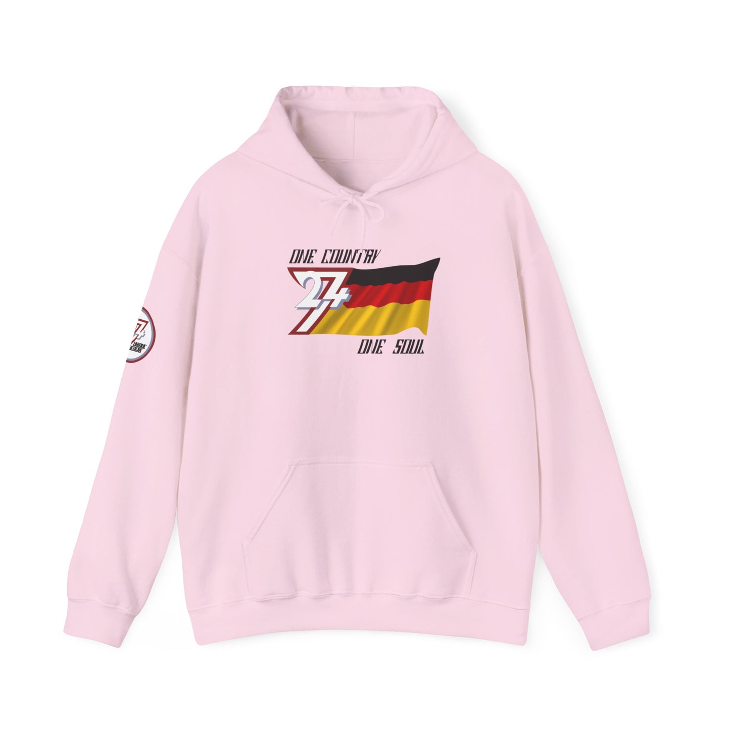 Unique Design 24/7 Germany Flag Printed Unisex custom Hoodie light pink