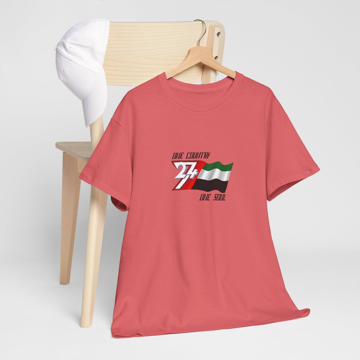 Unique Design United Arab Emirates Flag Printed custom T-shirt coral silk