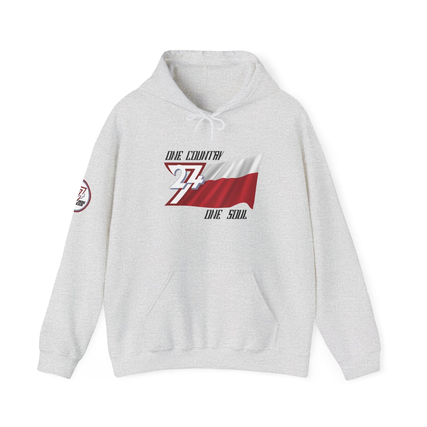 Unique Design 24/7 Poland Flag custom hoodie ash